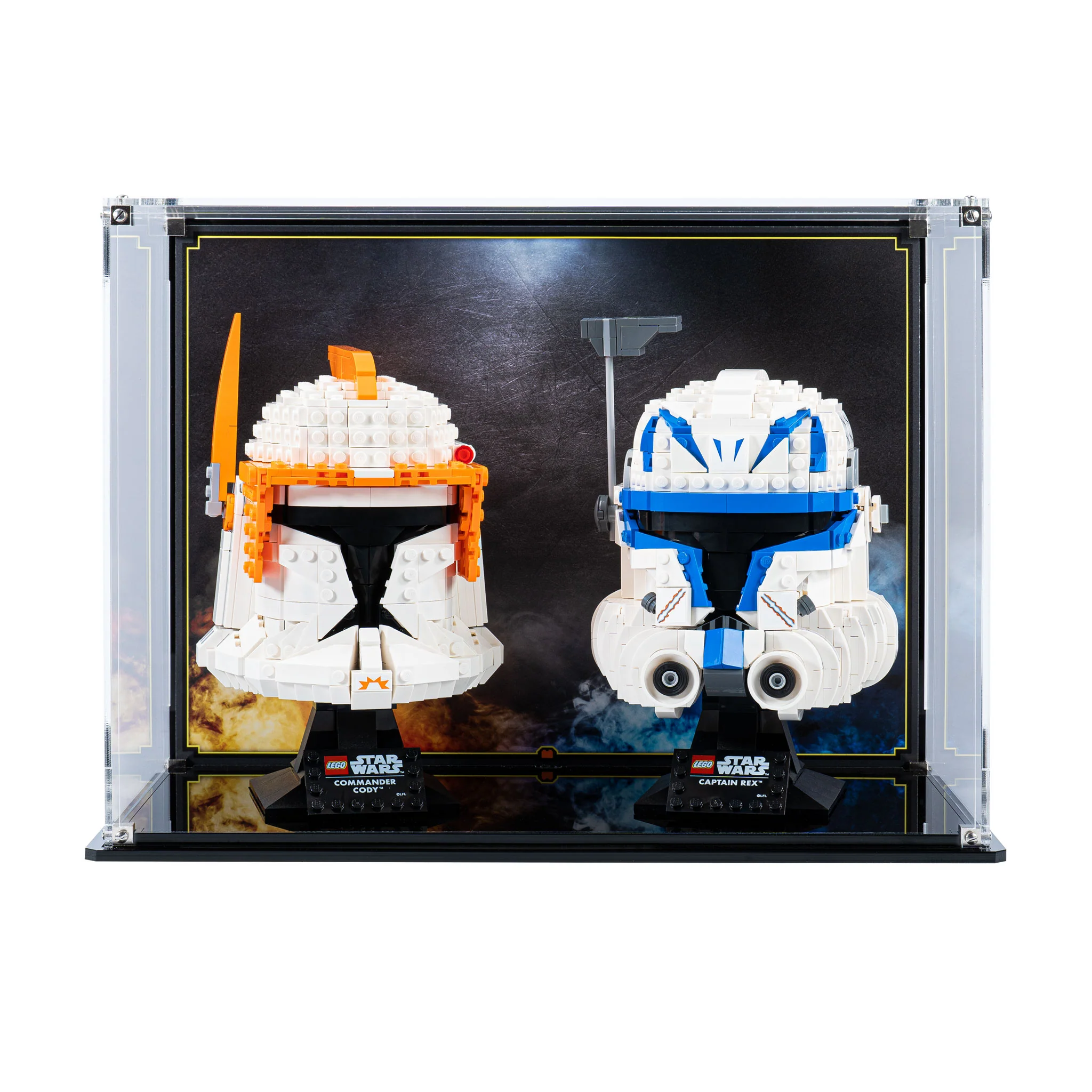 Display Case for LEGO® Star Wars Commander Cody and Captain Rex Helmets (75349 & 75350) - Image 2