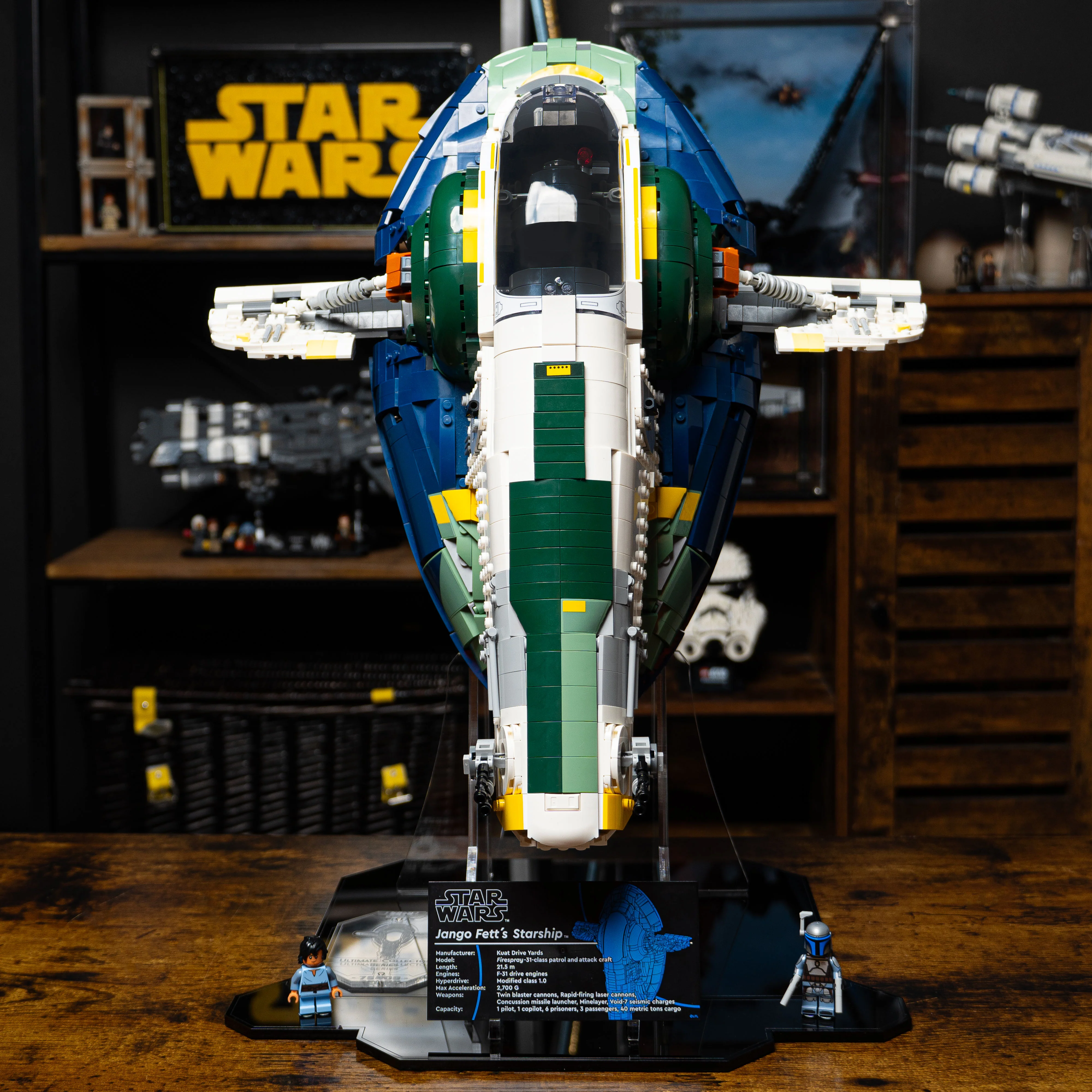 Display Stand for LEGO® Star Wars: Jango Fett's Firespray-Class Starship (75409) - Image 8