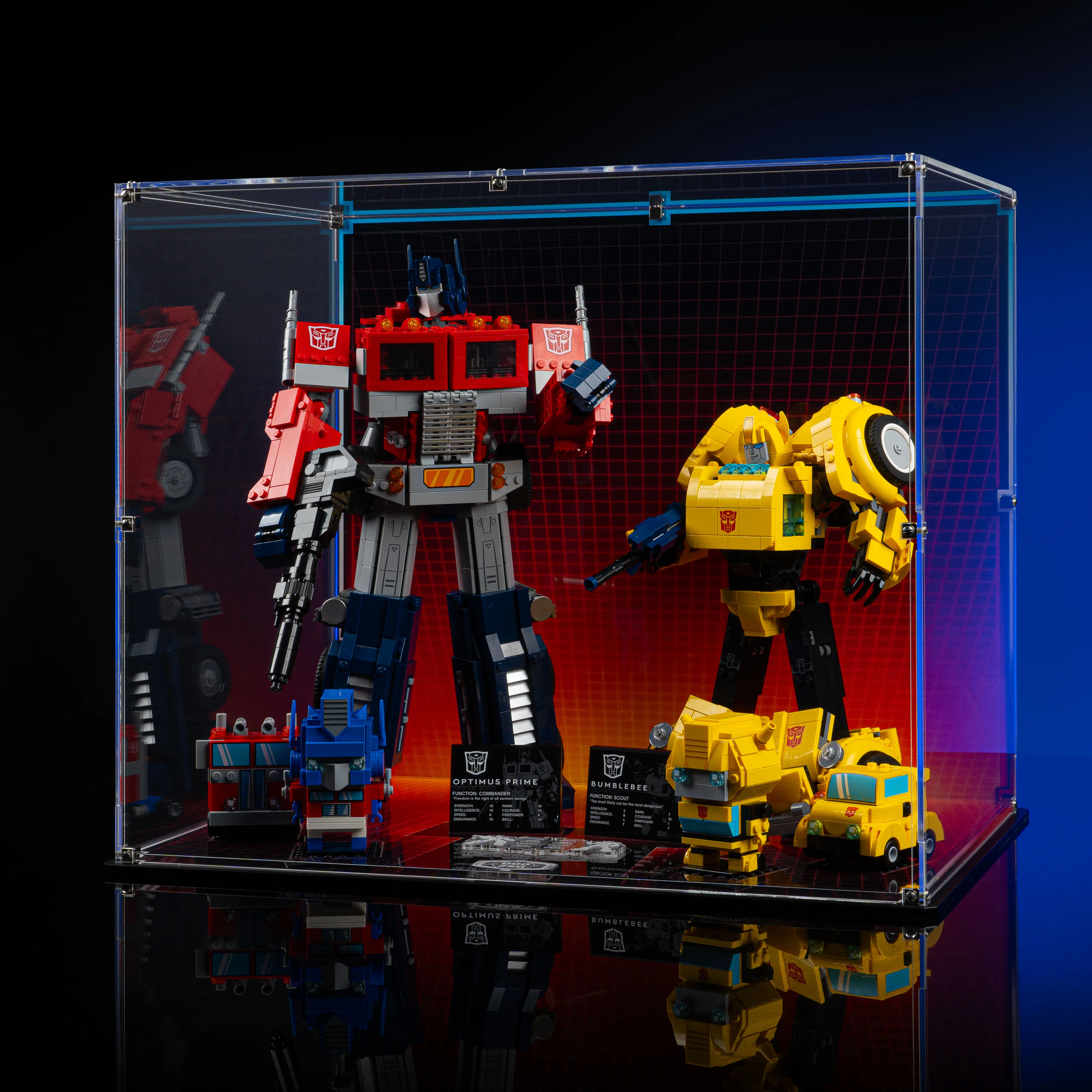 Limited Edition Display Case for LEGO® BrickHeadz / Icons Optimus Prime & Bumblebee (10338, 10302, 40804, 40803) - Image 4