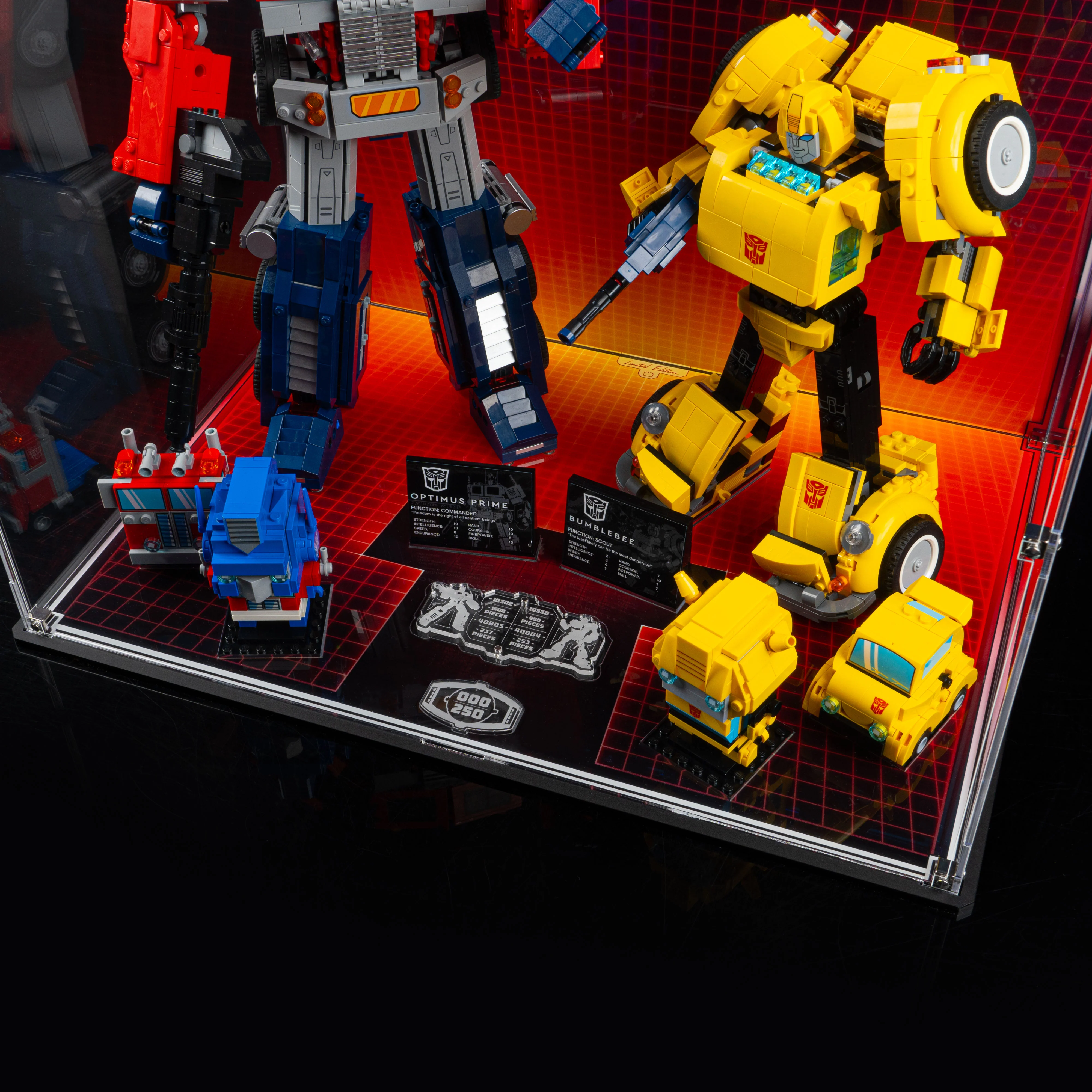 Limited Edition Display Case for LEGO® BrickHeadz / Icons Optimus Prime & Bumblebee (10338, 10302, 40804, 40803) - Image 5