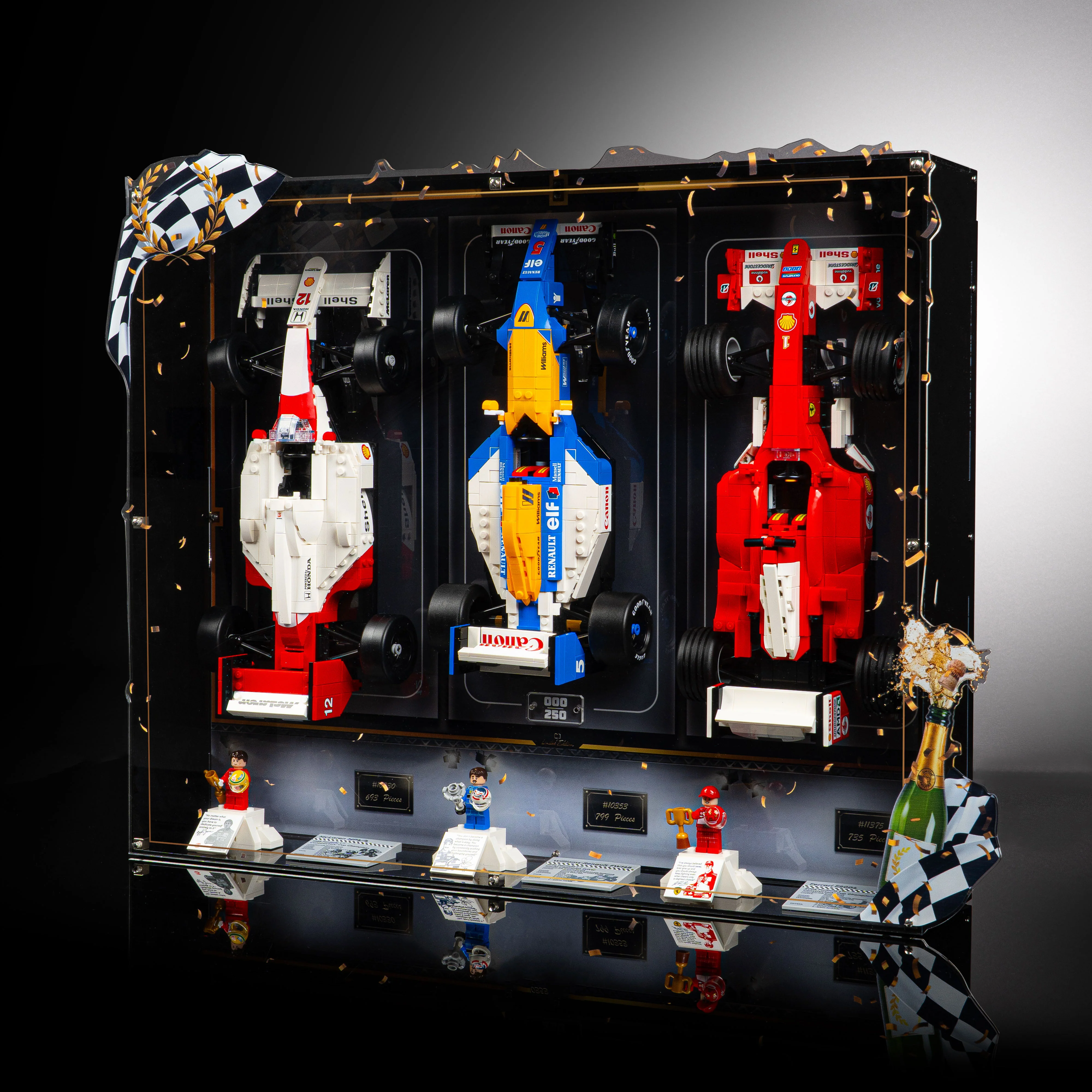 Limited Edition Wall Mountable Display Case for LEGO® Icons: F1 Legends (10330, 10353, 11375) - Image 2