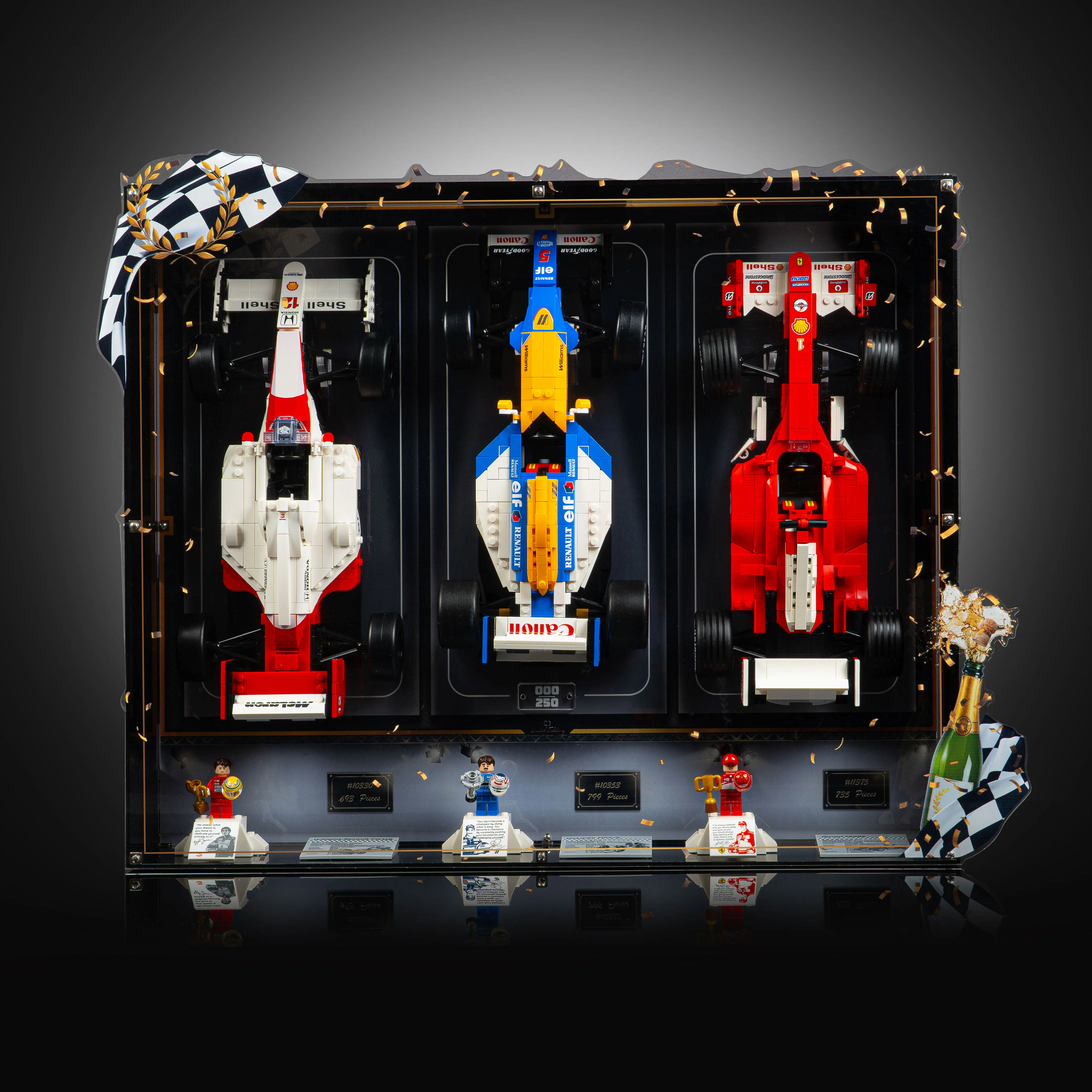 Limited Edition Wall Mountable Display Case for LEGO® Icons: F1 Legends (10330, 10353, 11375) - Image 3