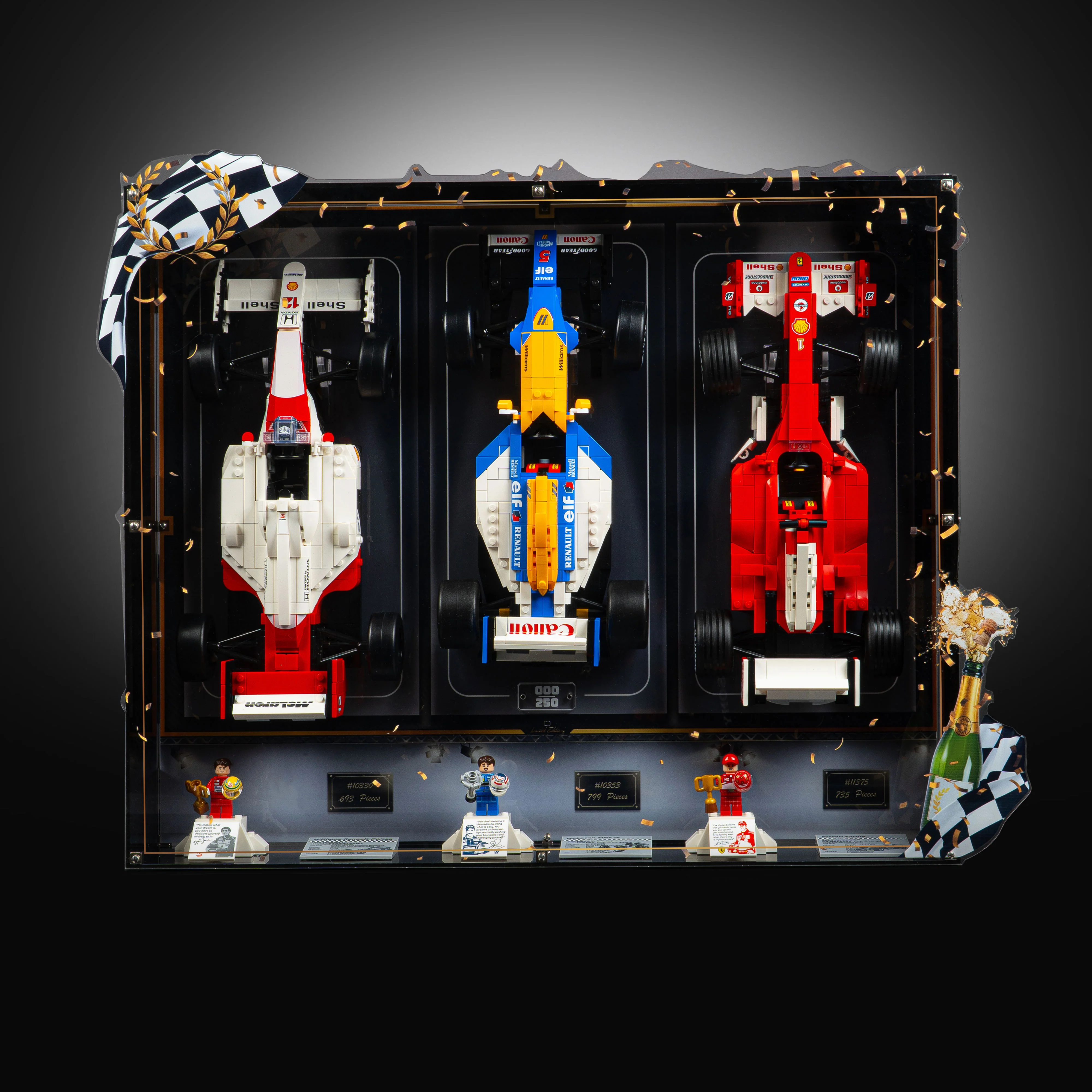 Limited Edition Wall Mountable Display Case for LEGO® Icons: F1 Legends (10330, 10353, 11375) - Image 7