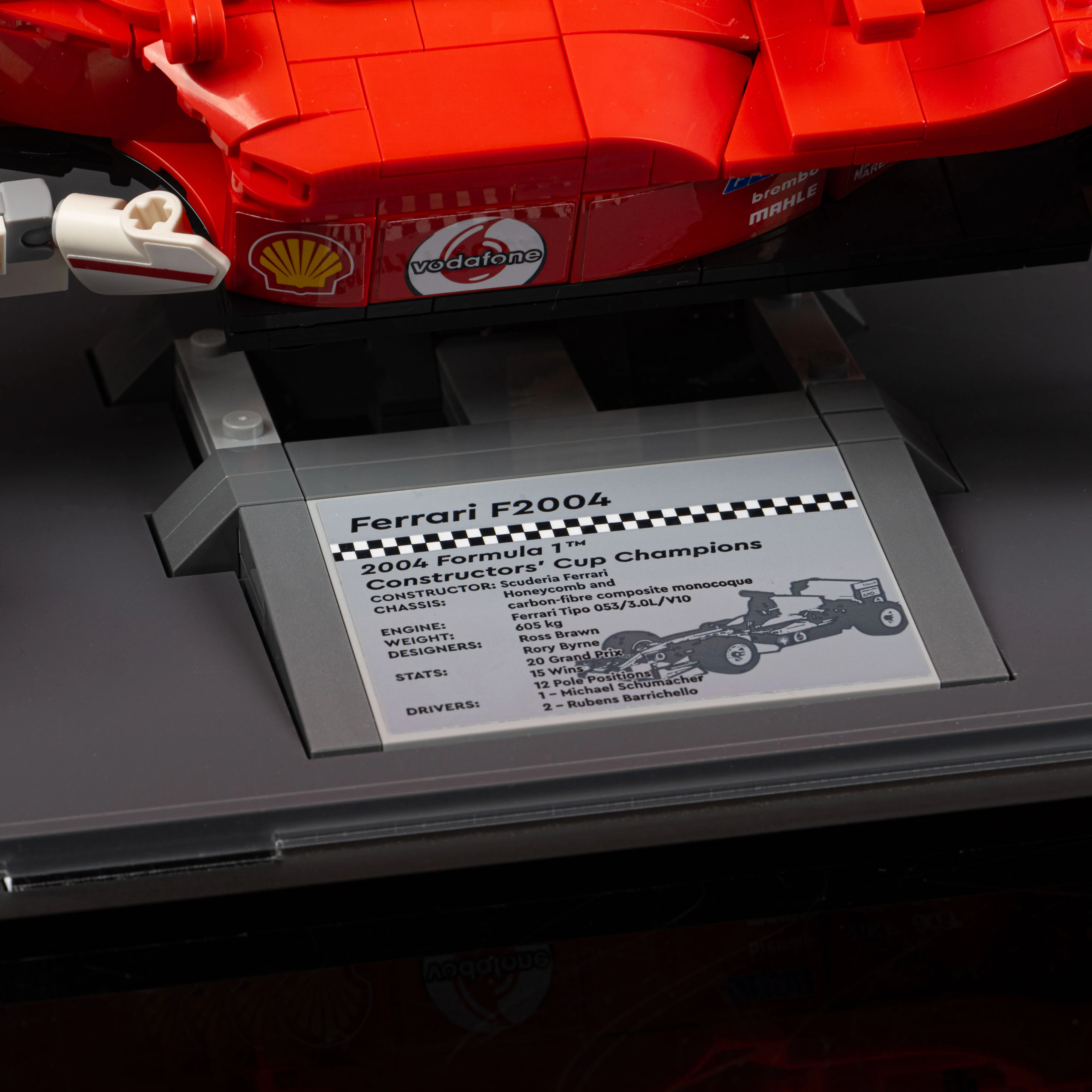 Limited Edition Display Case for LEGO® Icons: Ferrari F2004 & Michael Schumacher (11375) - Image 4