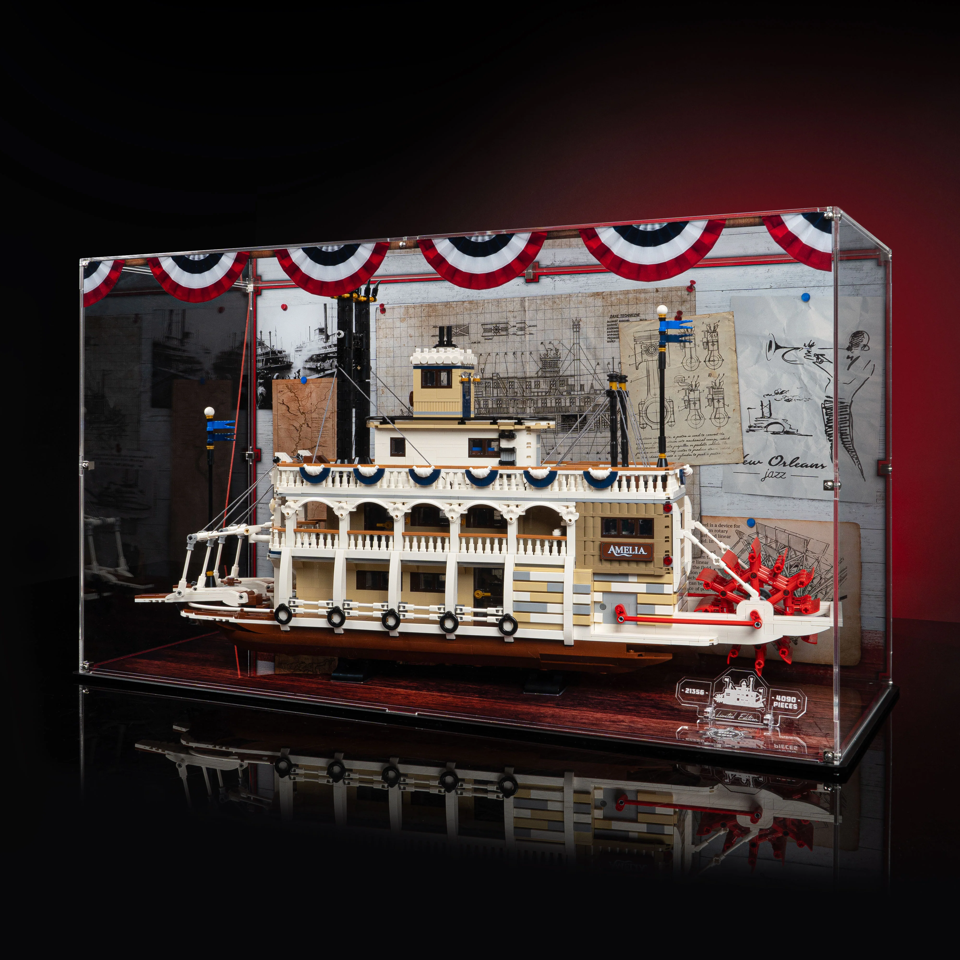 Limited Edition Display Case for LEGO® Ideas River Steamboat (21356) - Image 6