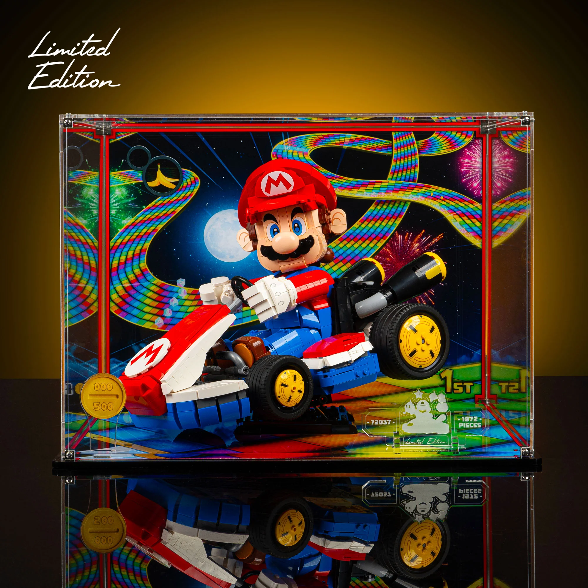 Limited Edition Display Case for LEGO® Mario Kart™ Mario & Standard Kart (72037) - Image 2