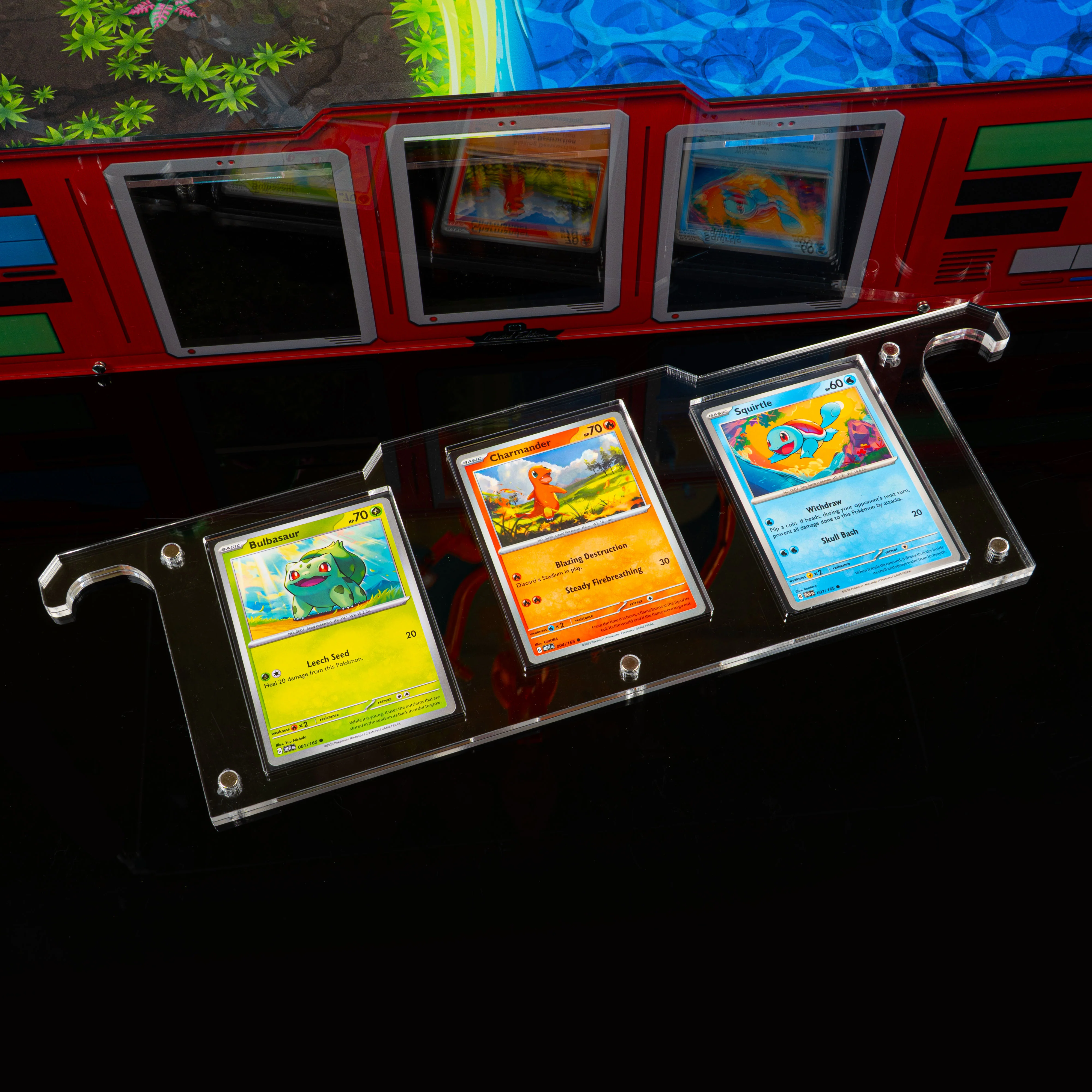 Limited Edition Display Case for LEGO® Pokémon™: Venusaur, Charizard and Blastoise (72153) with Trading Card Display - Image 10