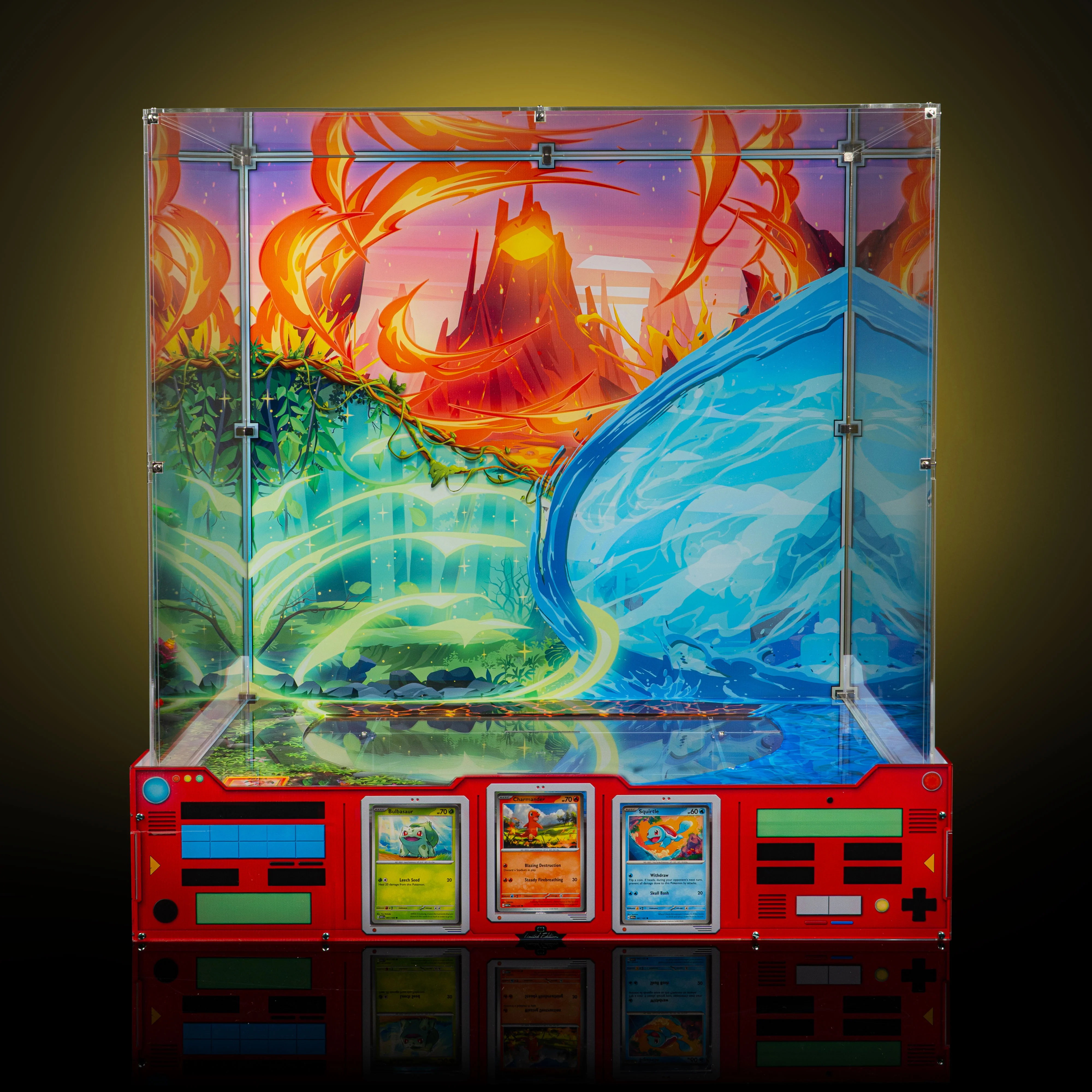 Limited Edition Display Case for LEGO® Pokémon™: Venusaur, Charizard and Blastoise (72153) with Trading Card Display - Image 5