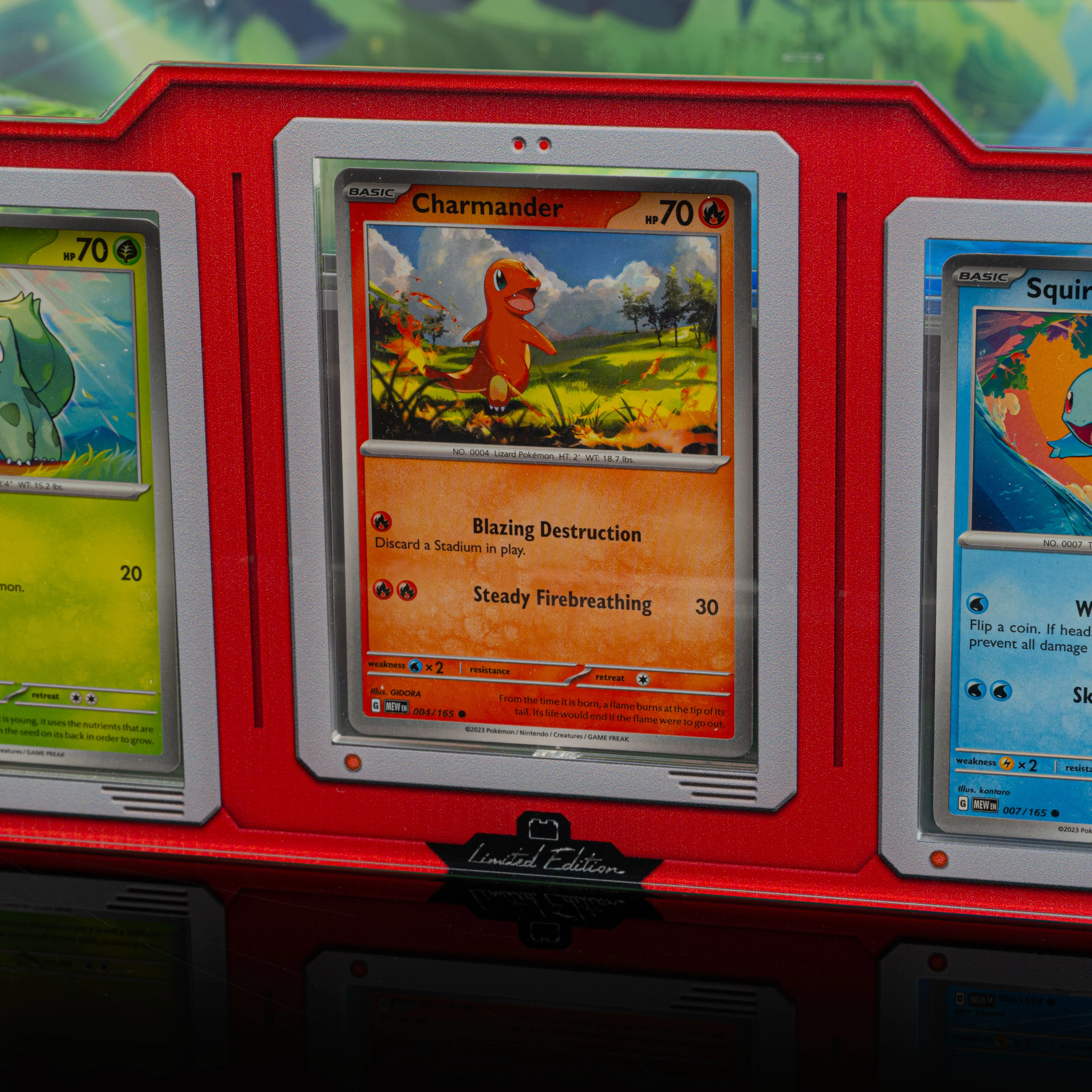 Limited Edition Display Case for LEGO® Pokémon™: Venusaur, Charizard and Blastoise (72153) with Trading Card Display - Image 6