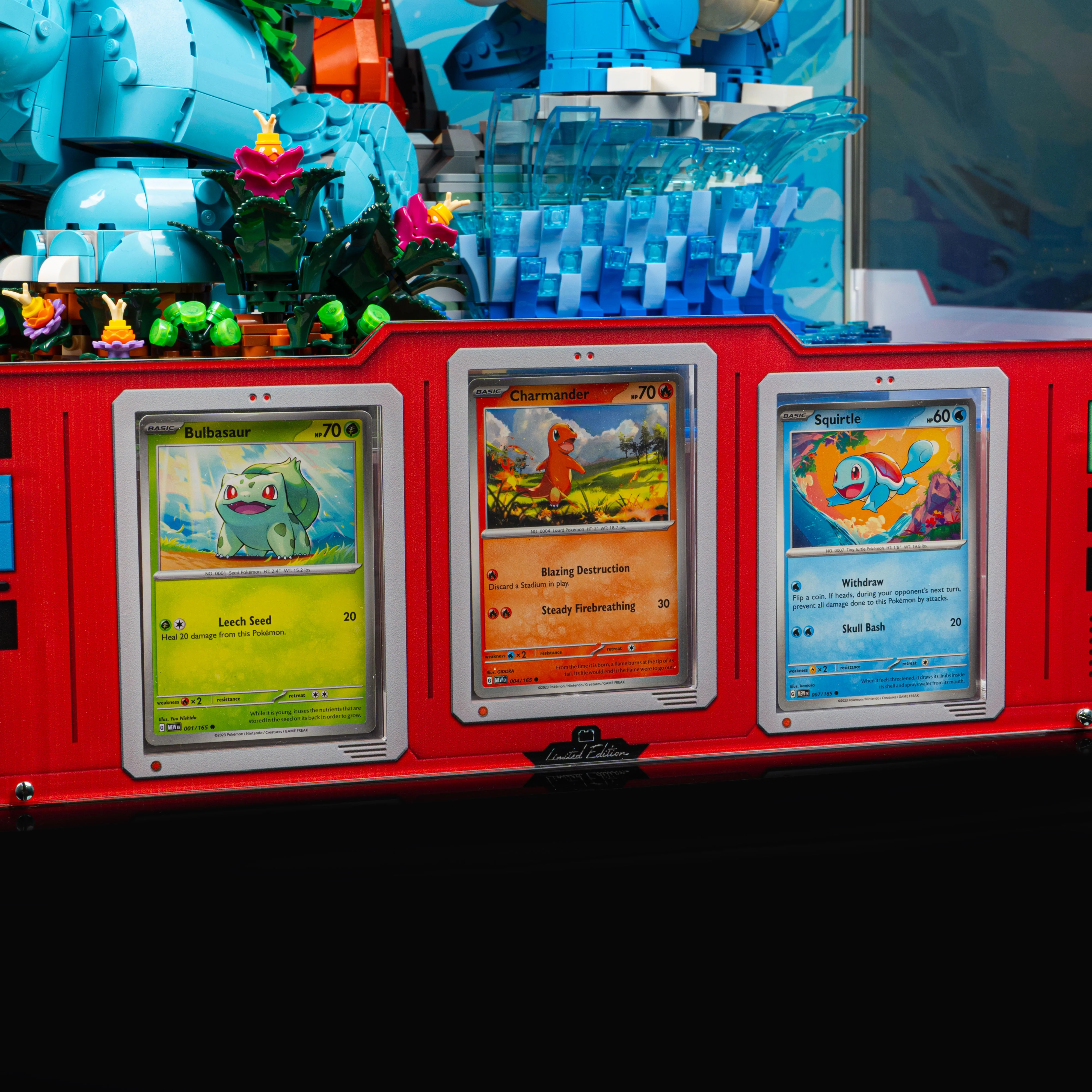 Limited Edition Display Case for LEGO® Pokémon™: Venusaur, Charizard and Blastoise (72153) with Trading Card Display - Image 7