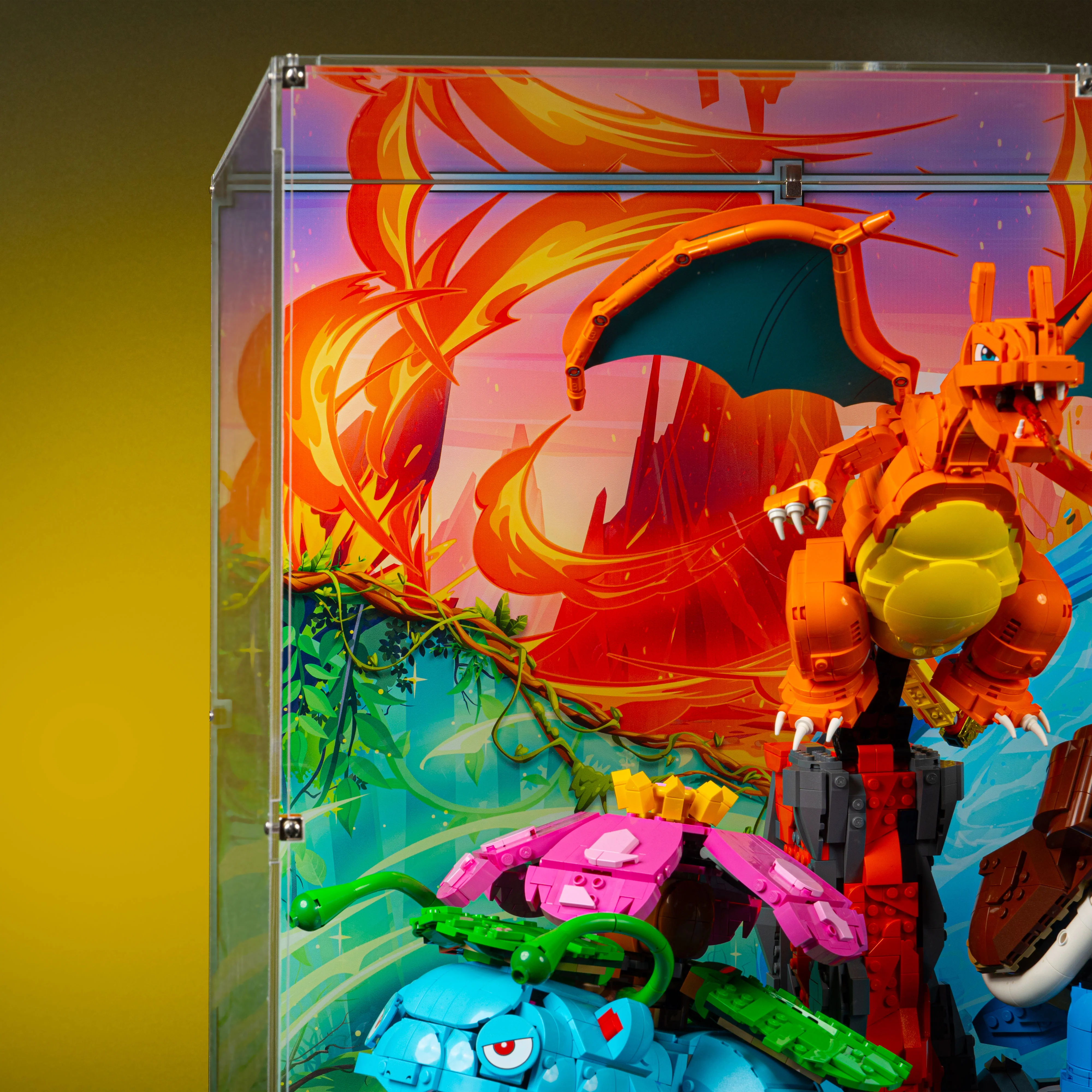 Limited Edition Display Case for LEGO® Pokémon™: Venusaur, Charizard and Blastoise (72153) with Trading Card Display - Image 16