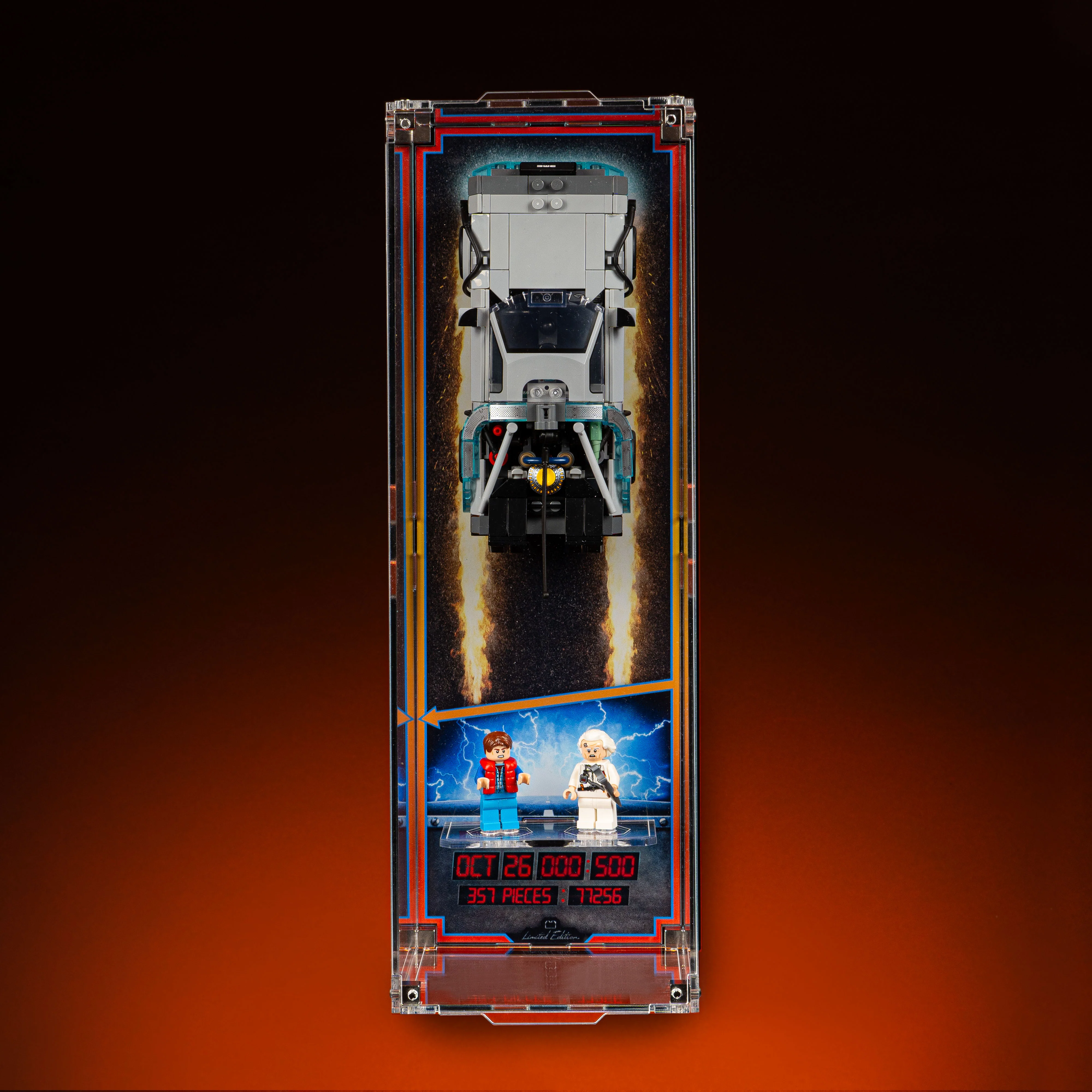 Limited Edition Wall Mounted Display Case for LEGO® Speed Champions: Time Machine from Back to the Future (77256) - Image 11