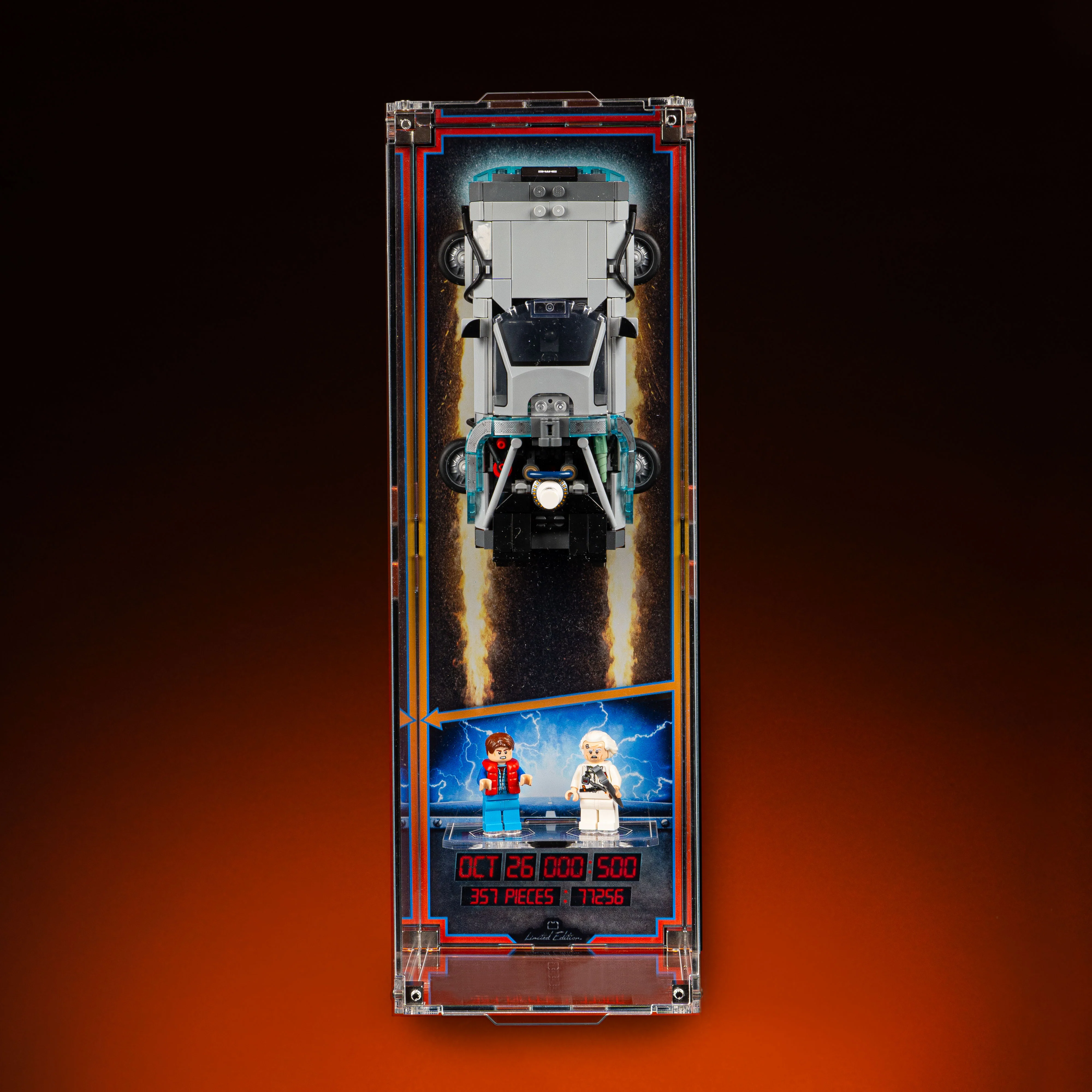 Limited Edition Wall Mounted Display Case for LEGO® Speed Champions: Time Machine from Back to the Future (77256) - Image 12