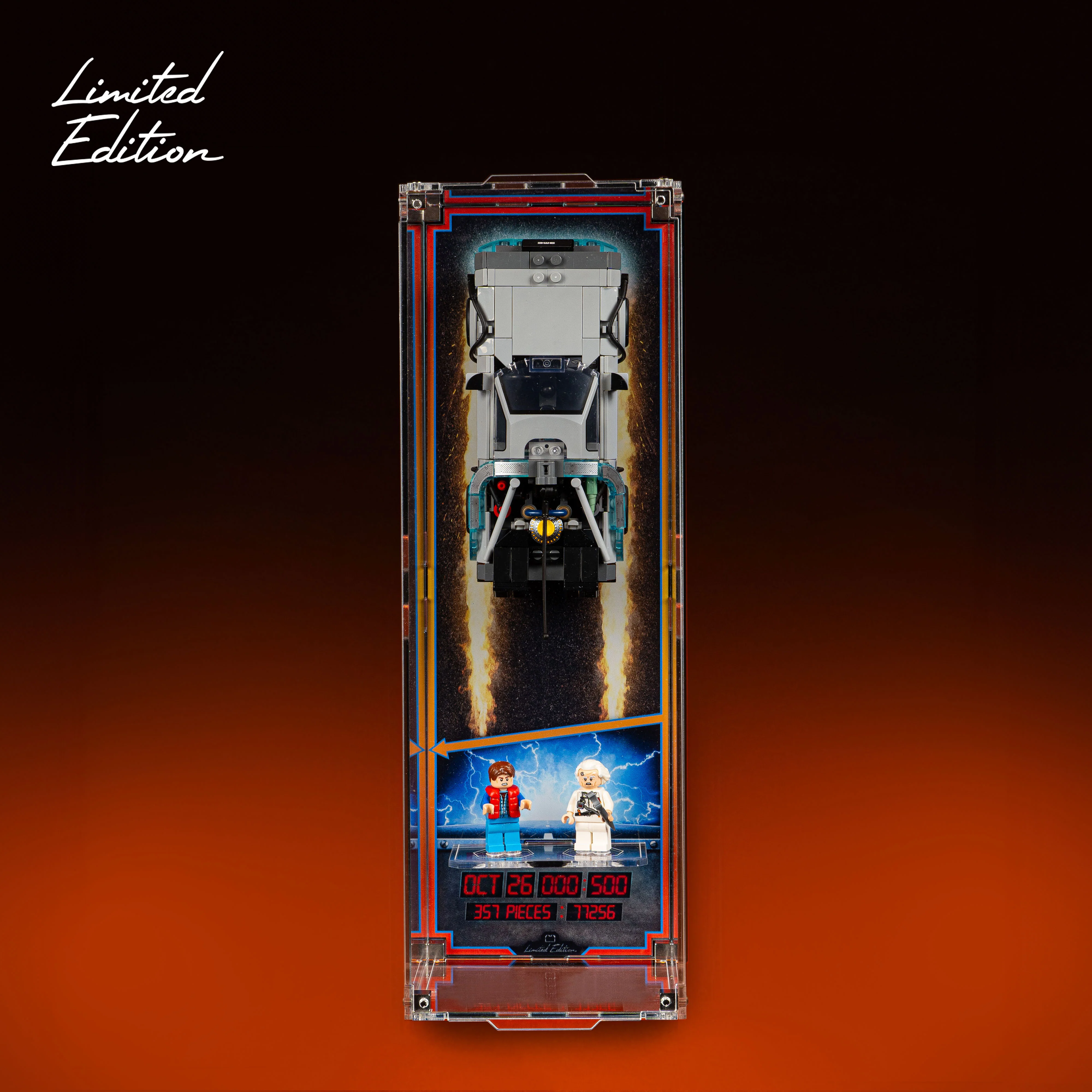 Limited Edition Wall Mounted Display Case for LEGO® Speed Champions: Time Machine from Back to the Future (77256) - Image 2
