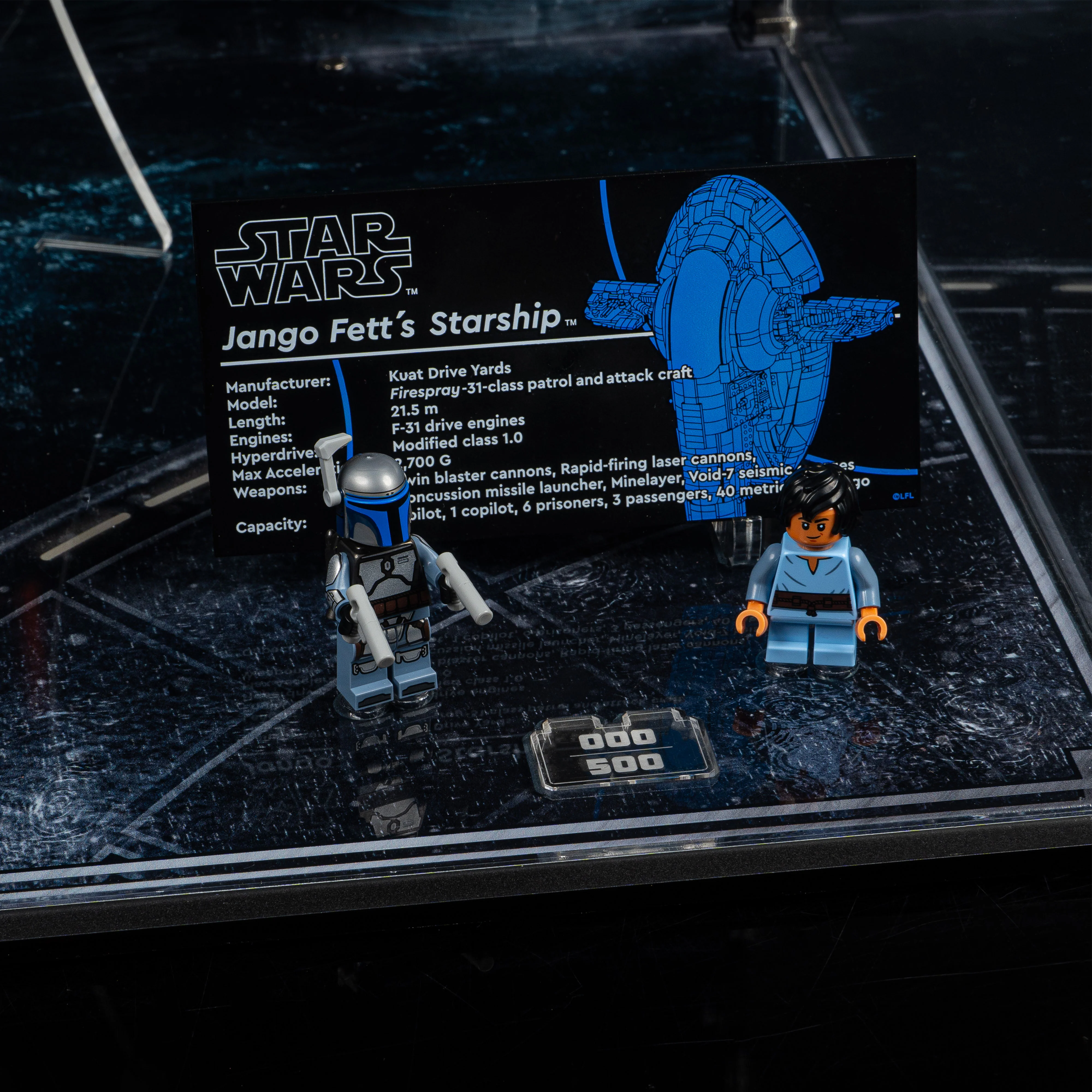 Limited Edition Display Case for LEGO® Star Wars™ Jango Fett's Firespray-Class Starship (75409) - Image 7