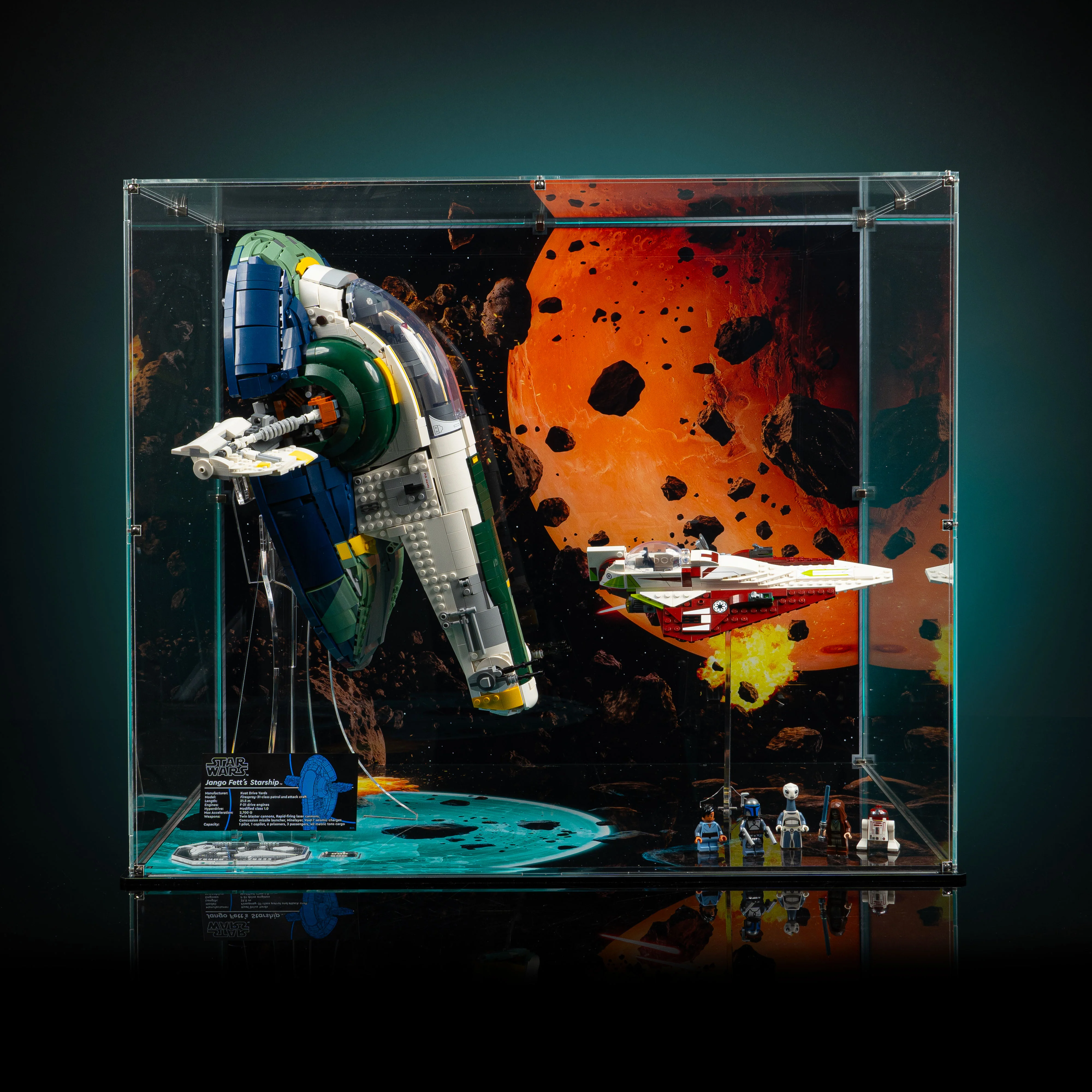 Limited Edition Display Case for LEGO® Star Wars™ Jango Fett's Firespray-Class Starship (75409) & Obi-Wan Kenobi’s Jedi Starfighter™ (75333) - Image 12