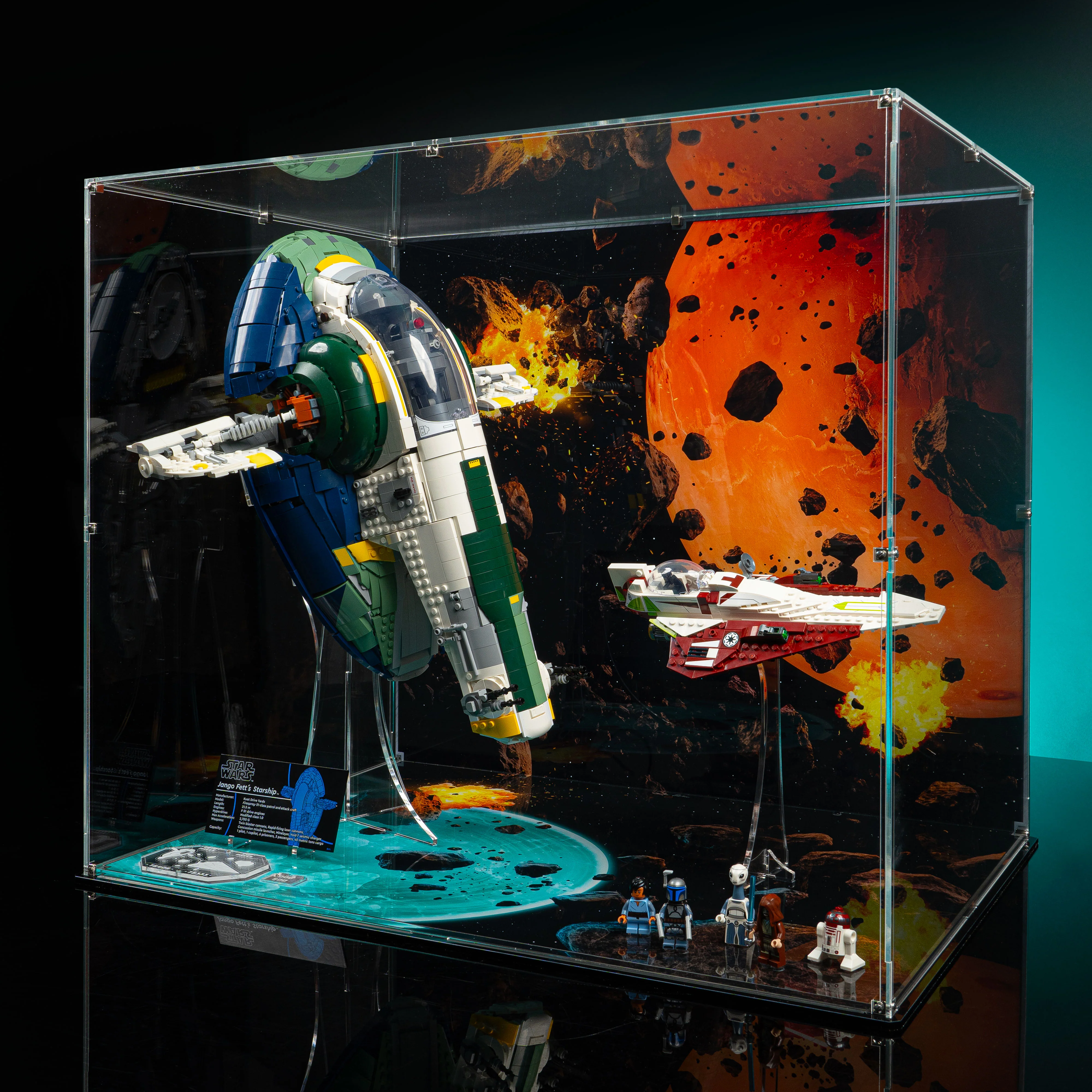 Limited Edition Display Case for LEGO® Star Wars™ Jango Fett's Firespray-Class Starship (75409) & Obi-Wan Kenobi’s Jedi Starfighter™ (75333) - Image 4