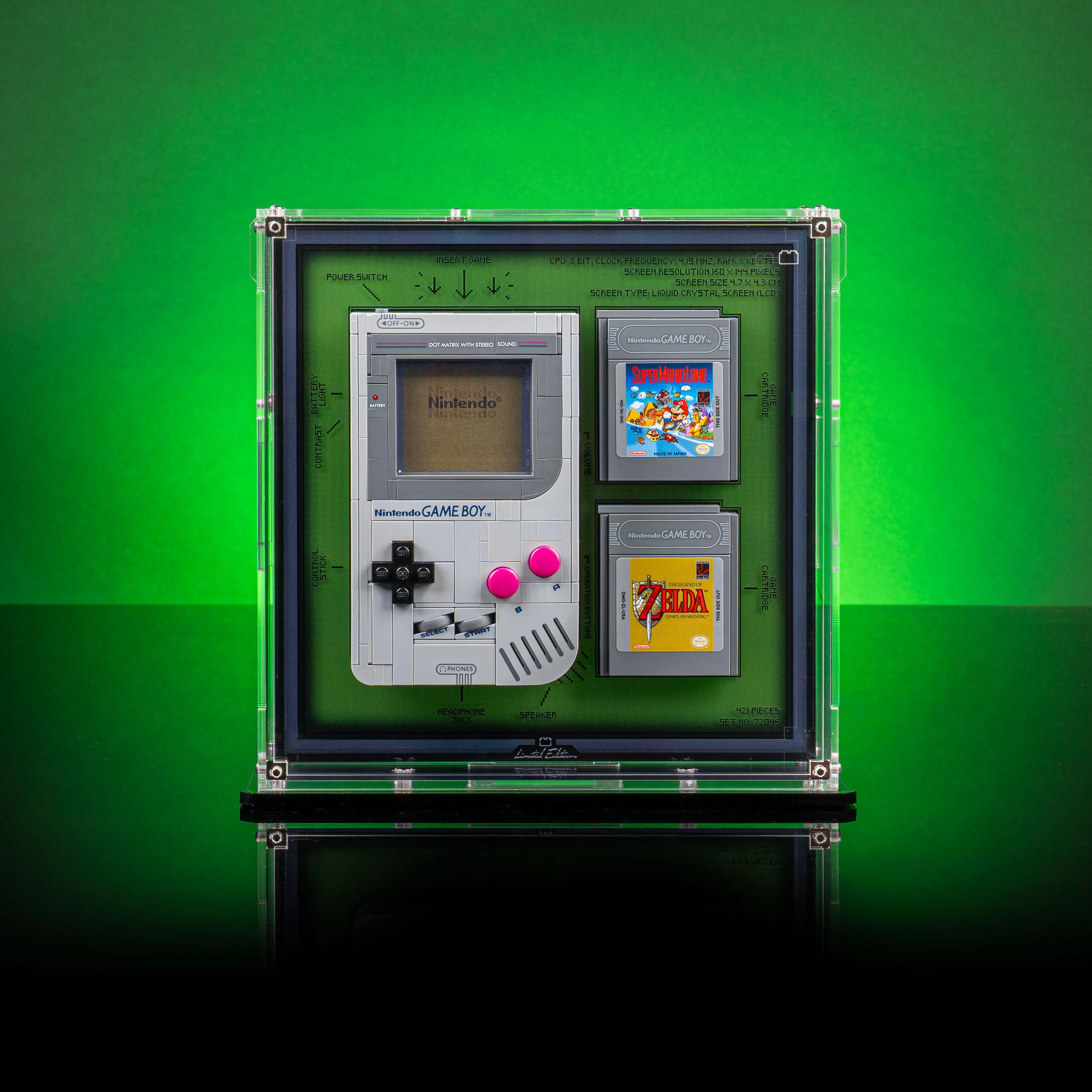 Limited Edition Display Case for LEGO® Super Mario Game Boy™ (72046) - Image 3