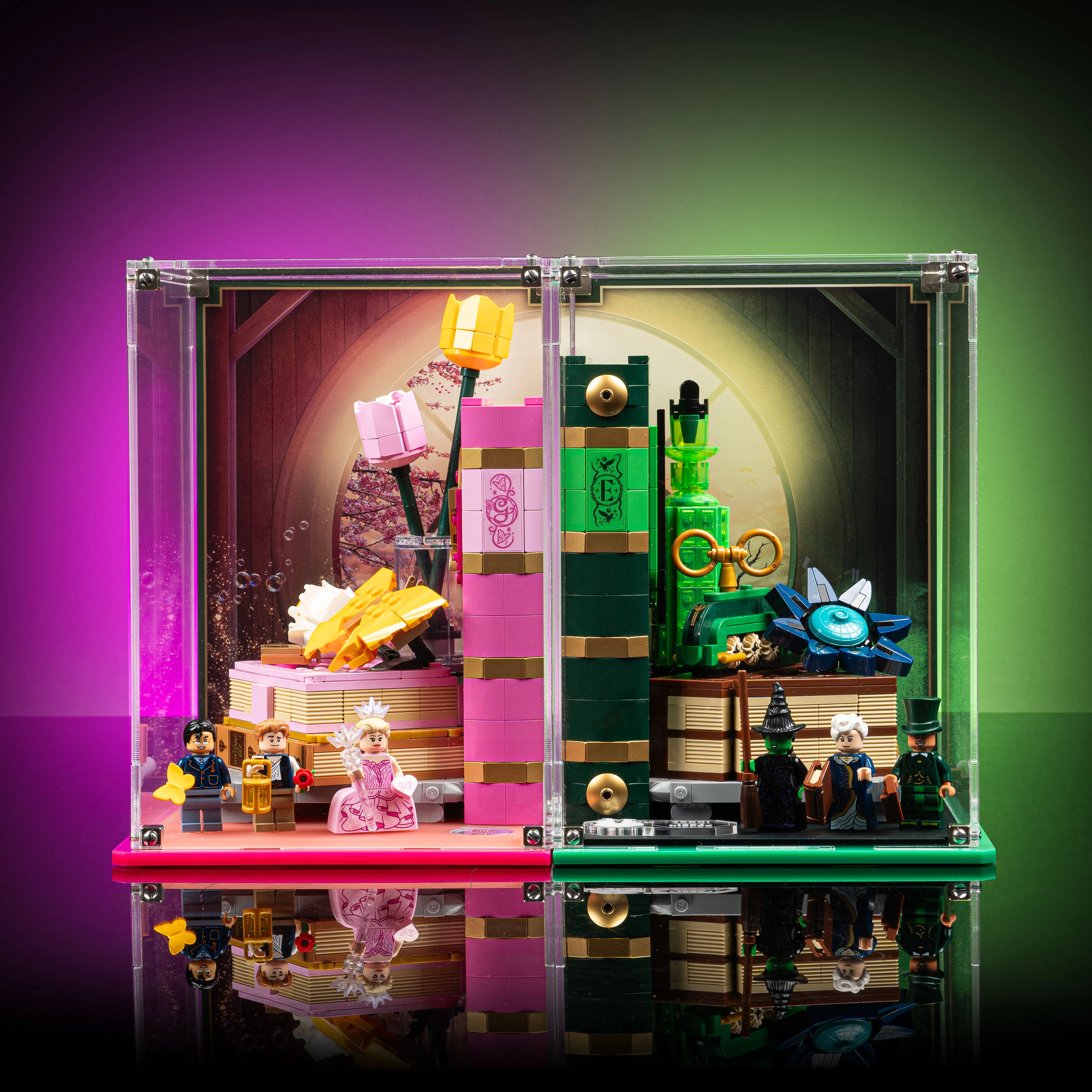 Limited Edition Display Case for LEGO® Wicked: Glinda and Elphaba Bookends (75691) - Image 3