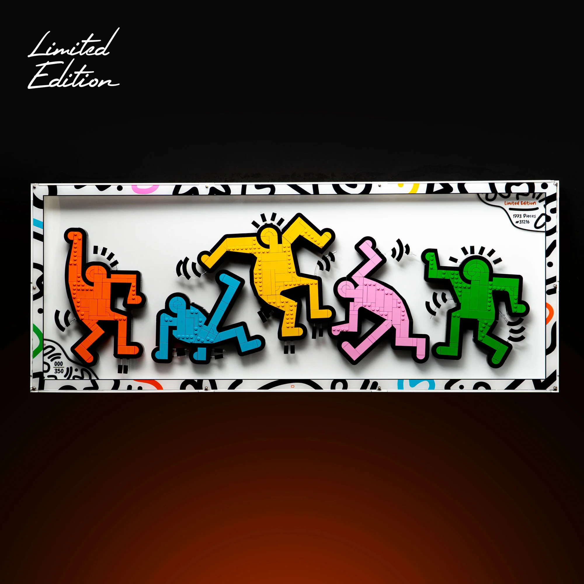 Limited Edition Wall Mounted Display Case for LEGO® Art: Keith Haring – Dancing Figures (31216) - Image 2