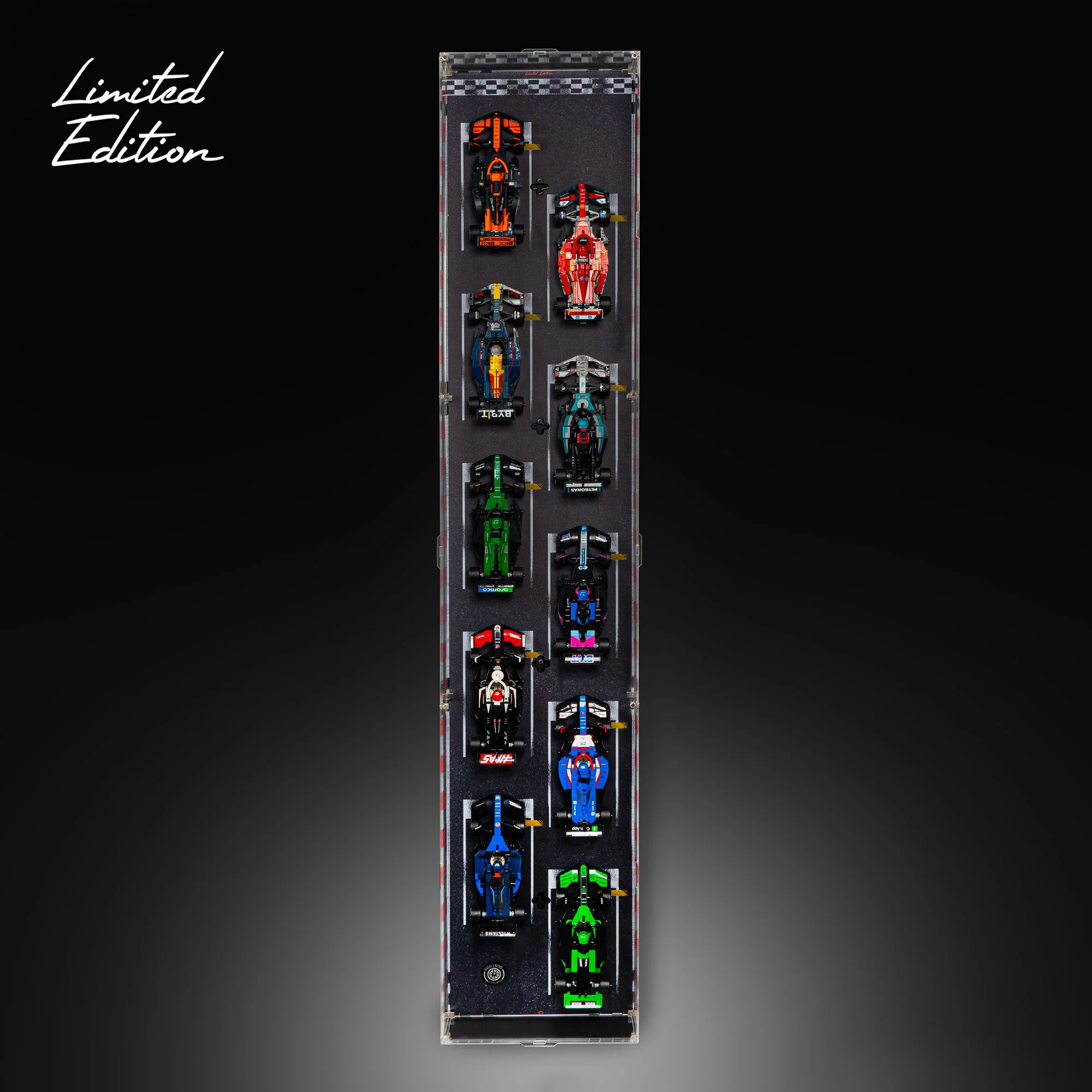 Limited Edition Wall Mounted Display Case for 10 x LEGO® Speed Champions: Formula 1 Range - Image 2