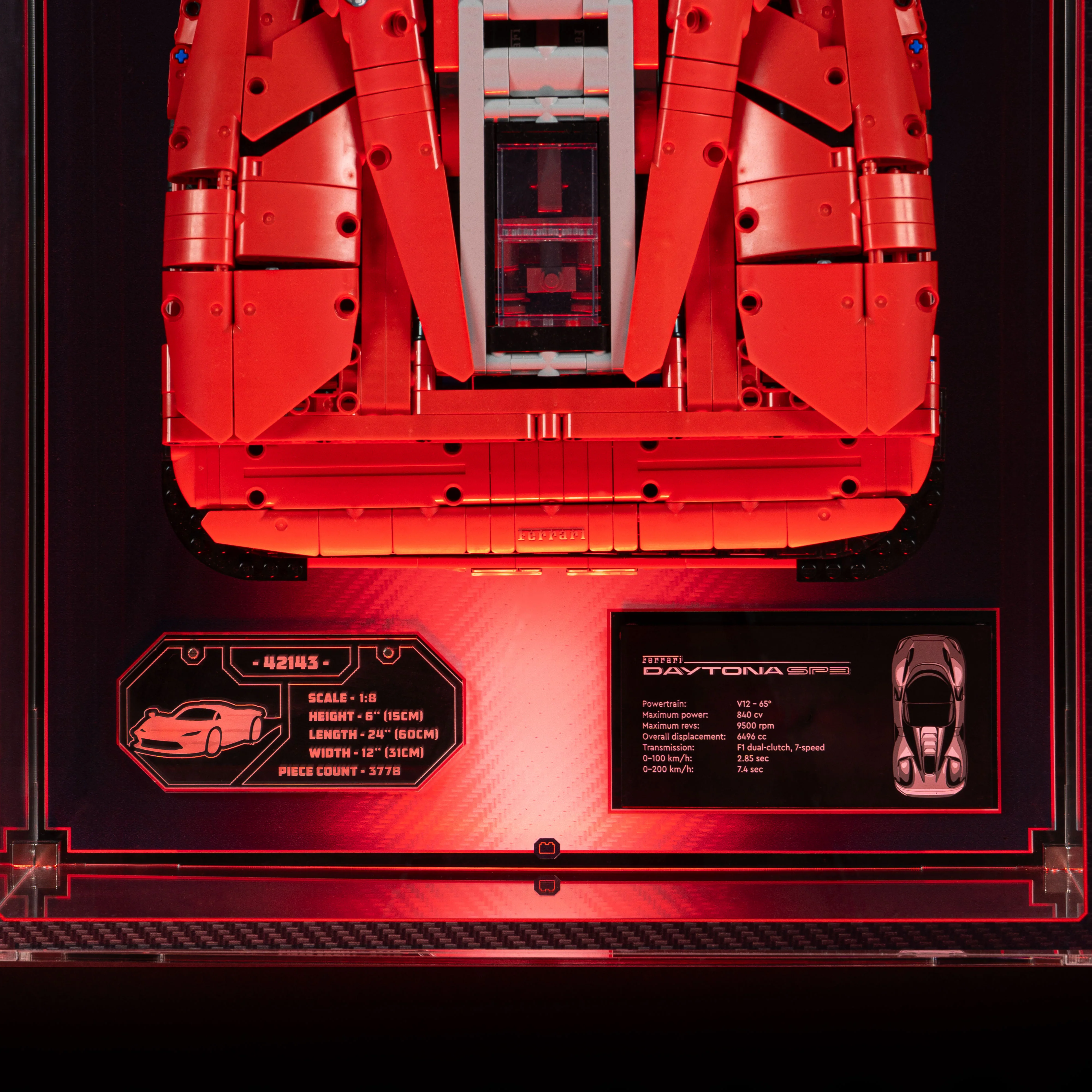 Limited Edition Wall Mounted Display Case for LEGO® Technic™ Ferrari Daytona SP3 (42143) - Image 8
