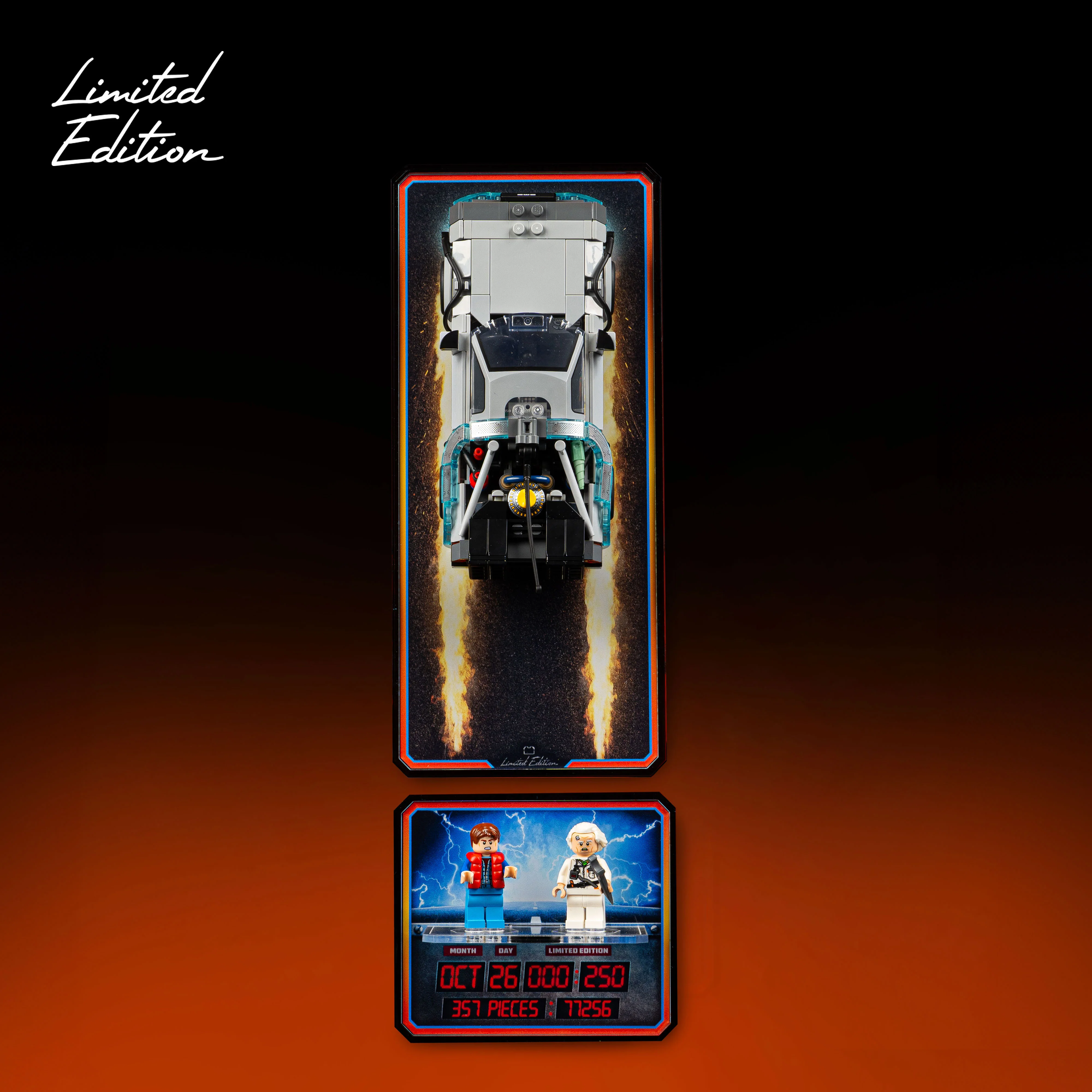 Limited Edition Wall Mounted Display Stand for LEGO® Speed Champions: Time Machine from Back to the Future (77256) - Image 2