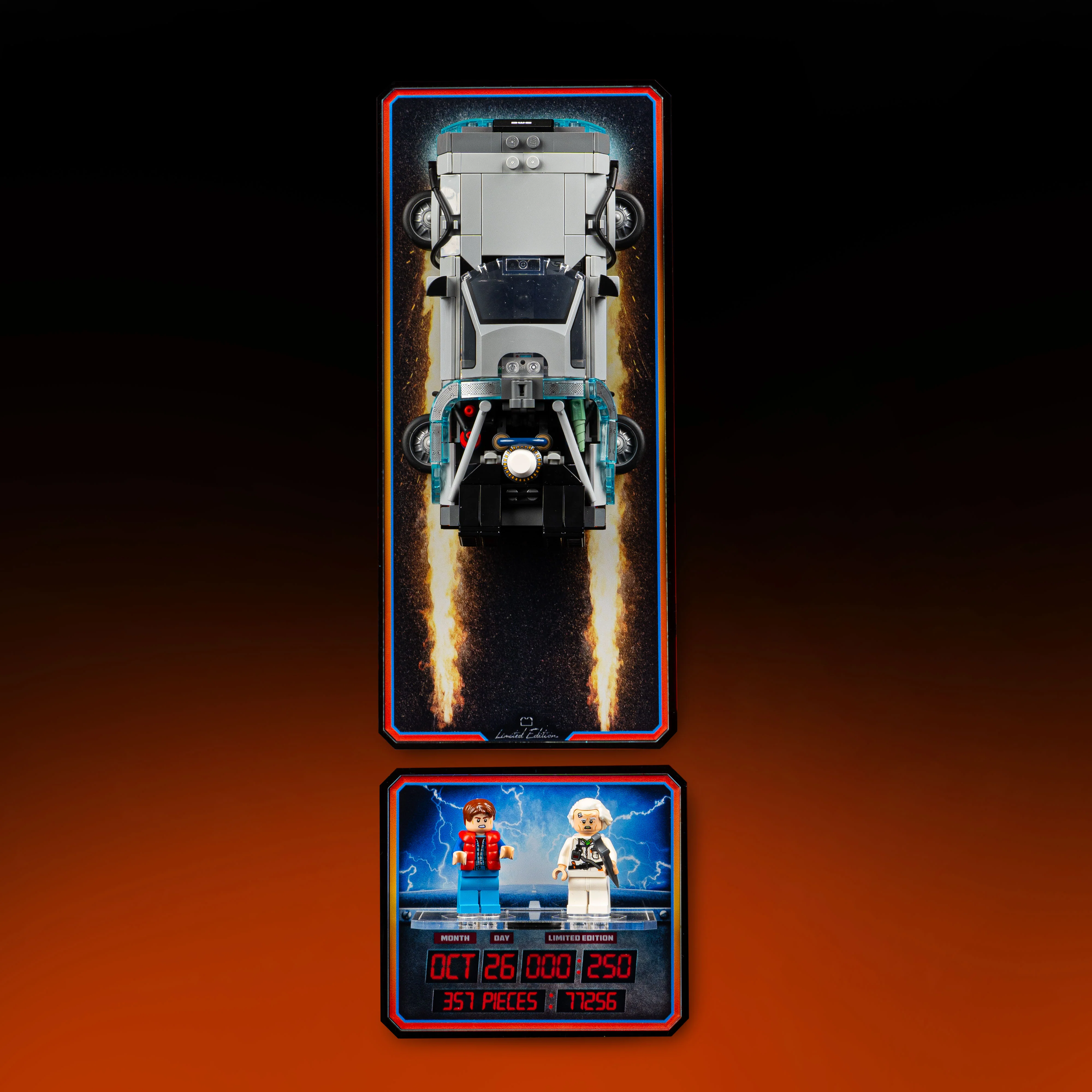 Limited Edition Wall Mounted Display Stand for LEGO® Speed Champions: Time Machine from Back to the Future (77256) - Image 4