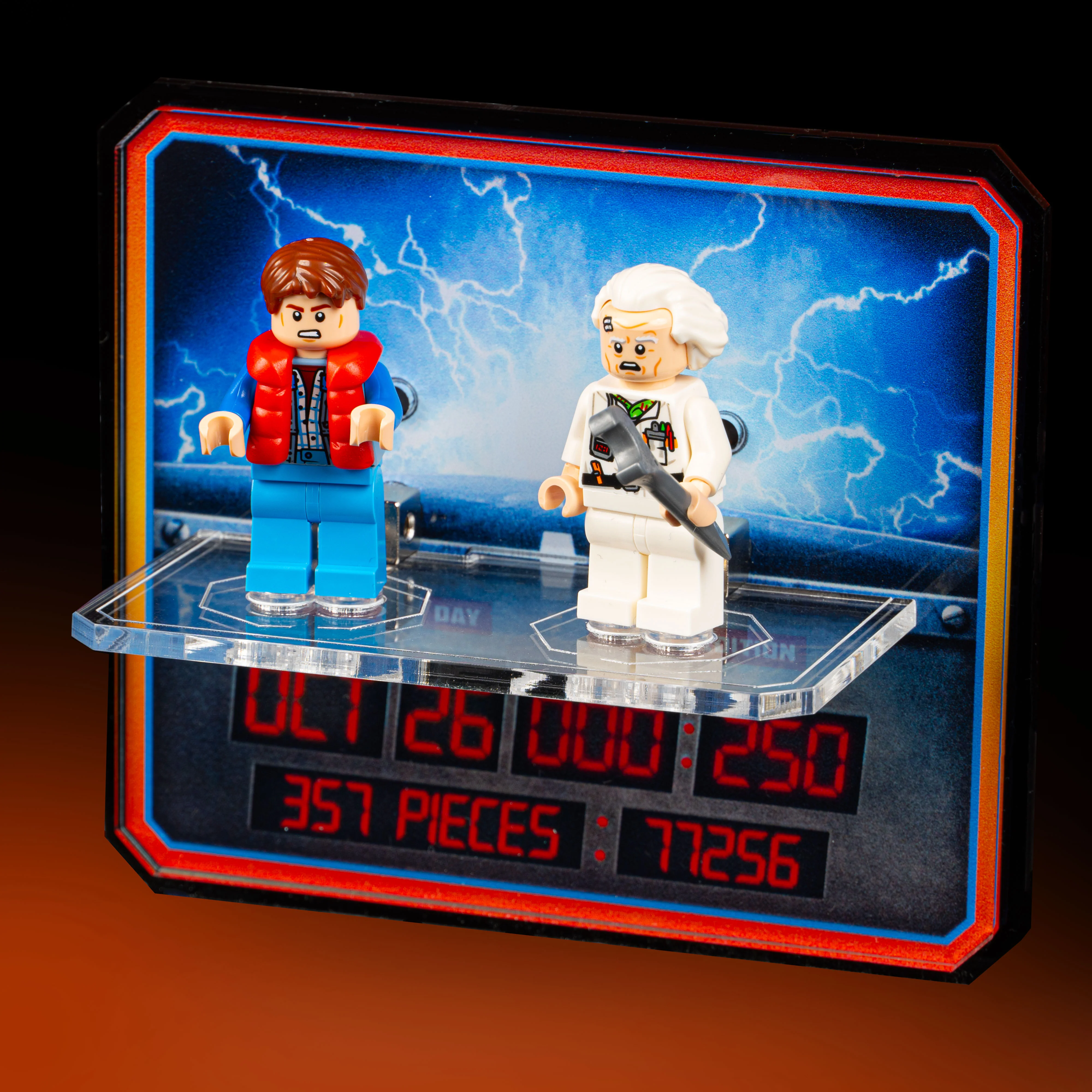 Limited Edition Wall Mounted Display Stand for LEGO® Speed Champions: Time Machine from Back to the Future (77256) - Image 6