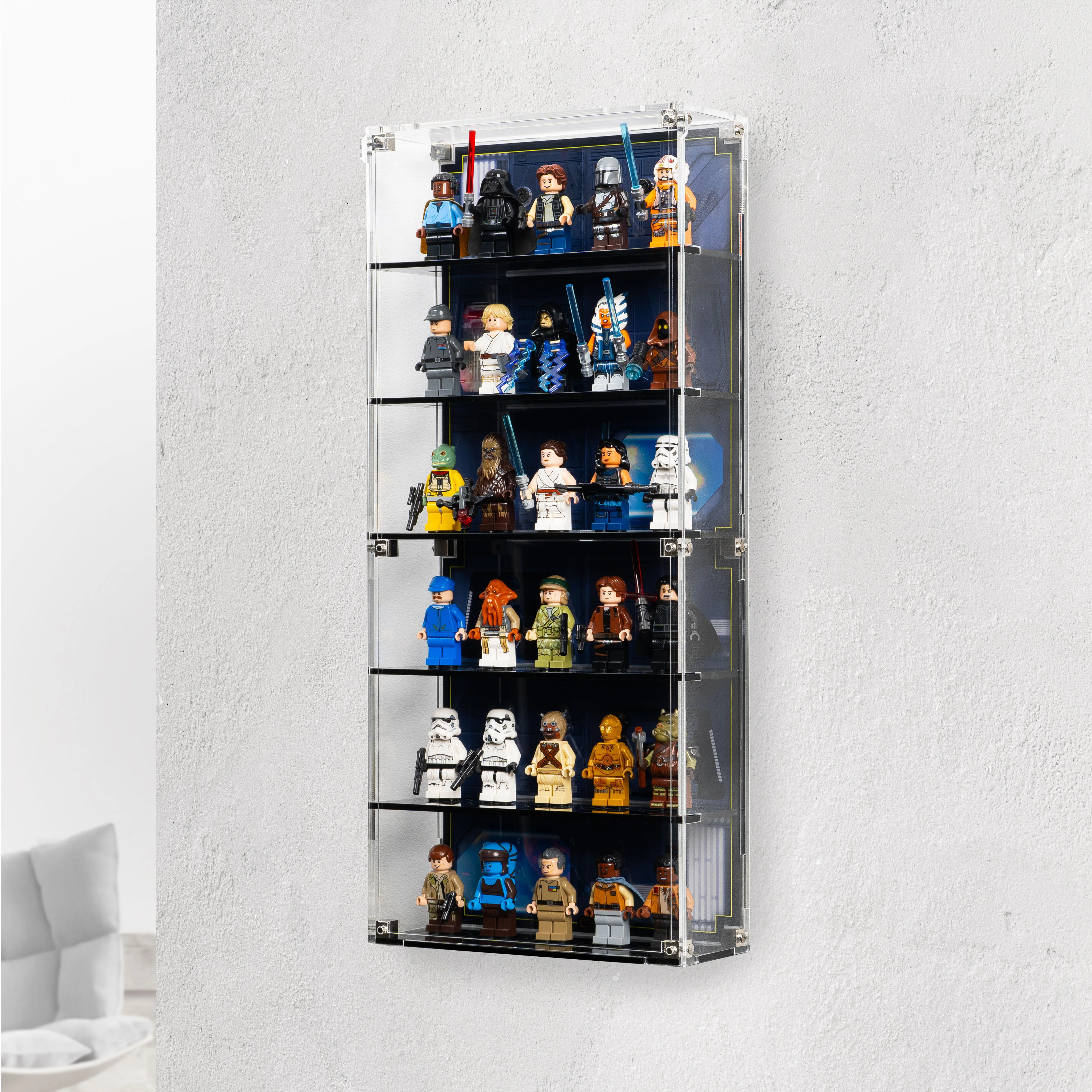 Star Wars Themed Wall Mounted Tiered Display Cases for LEGO® Minifigures - Image 3