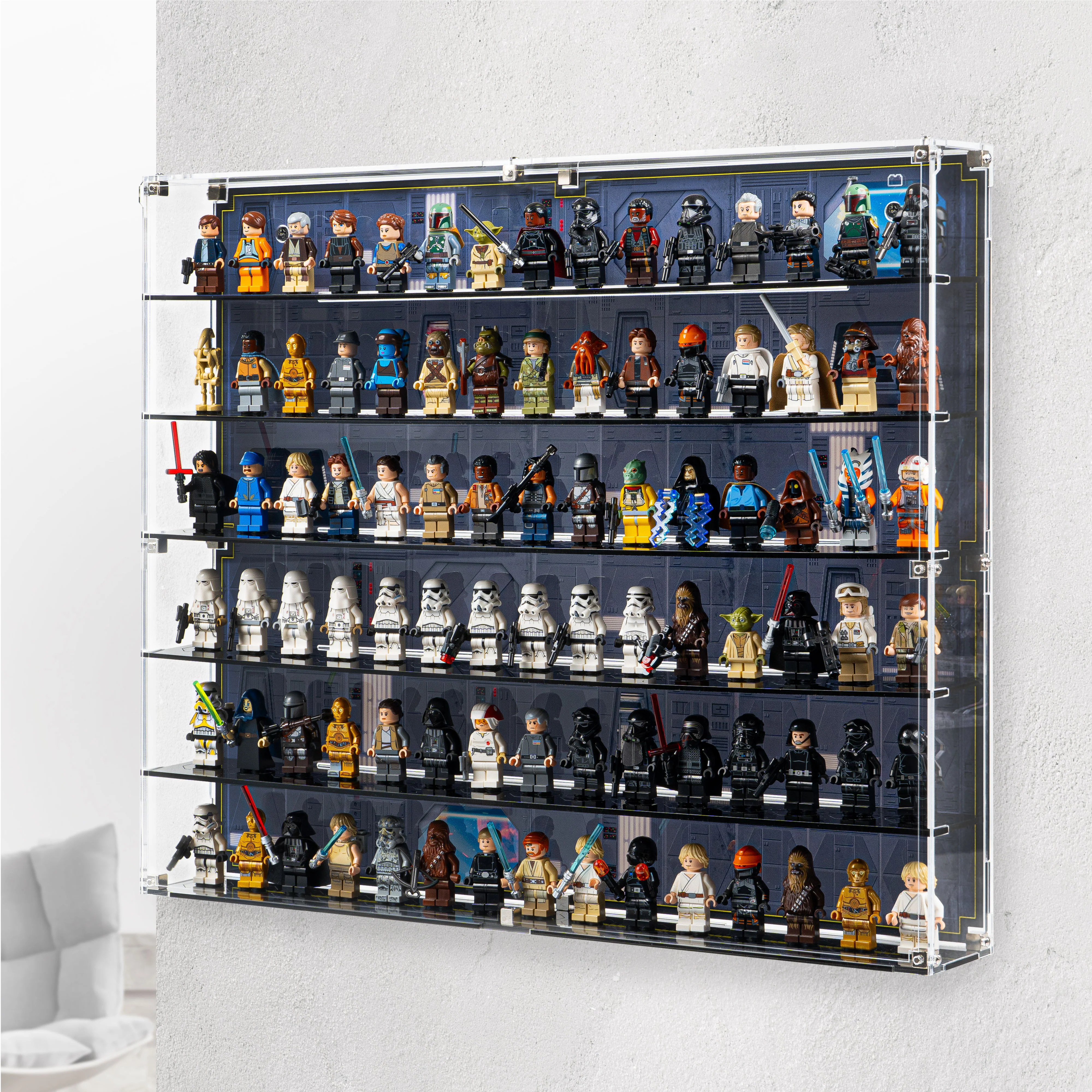 Star Wars Themed Wall Mounted Tiered Display Cases for LEGO® Minifigures - Image 4