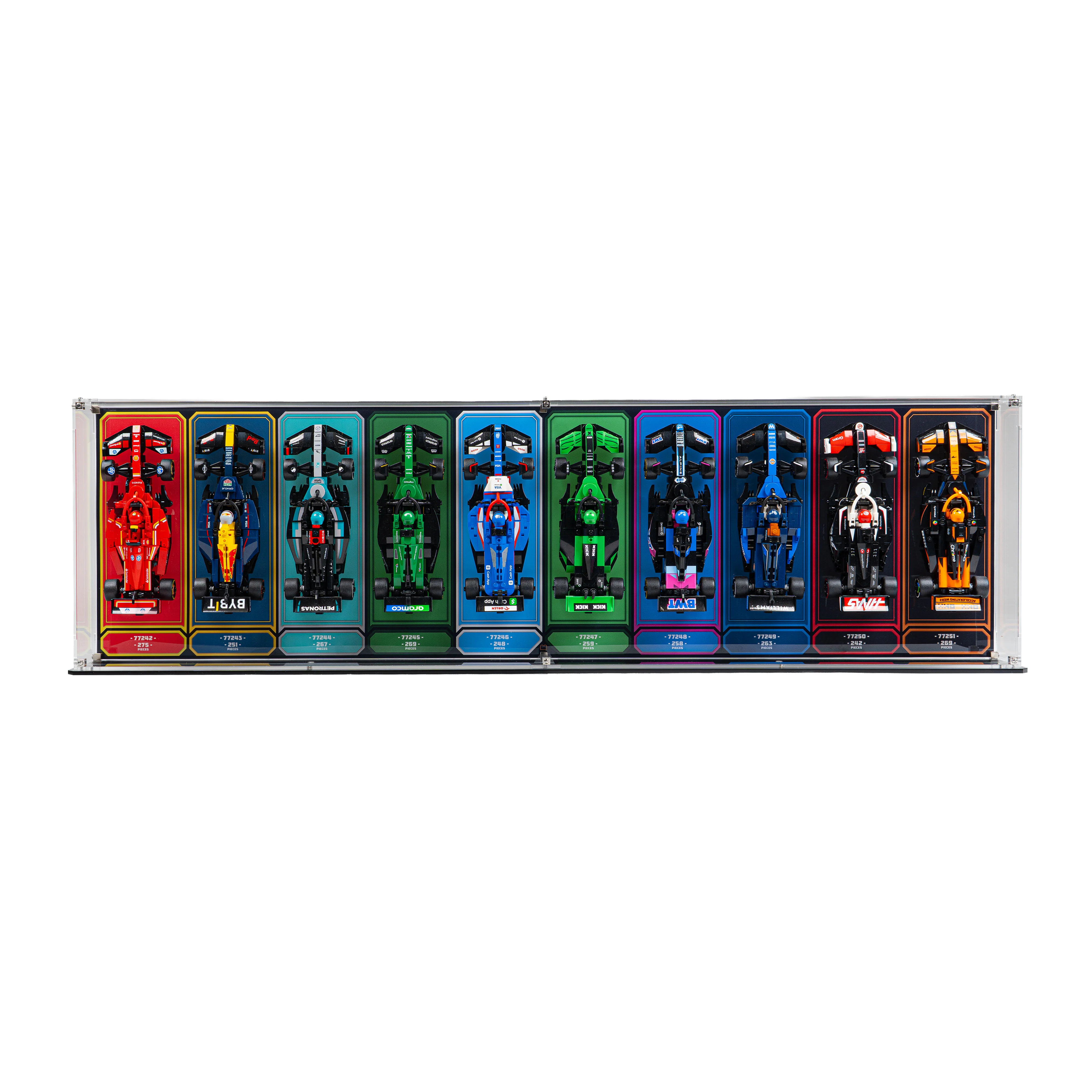 Wall Mountable Display Case for 10 x LEGO® Speed Champions: Formula 1 Range - Image 4