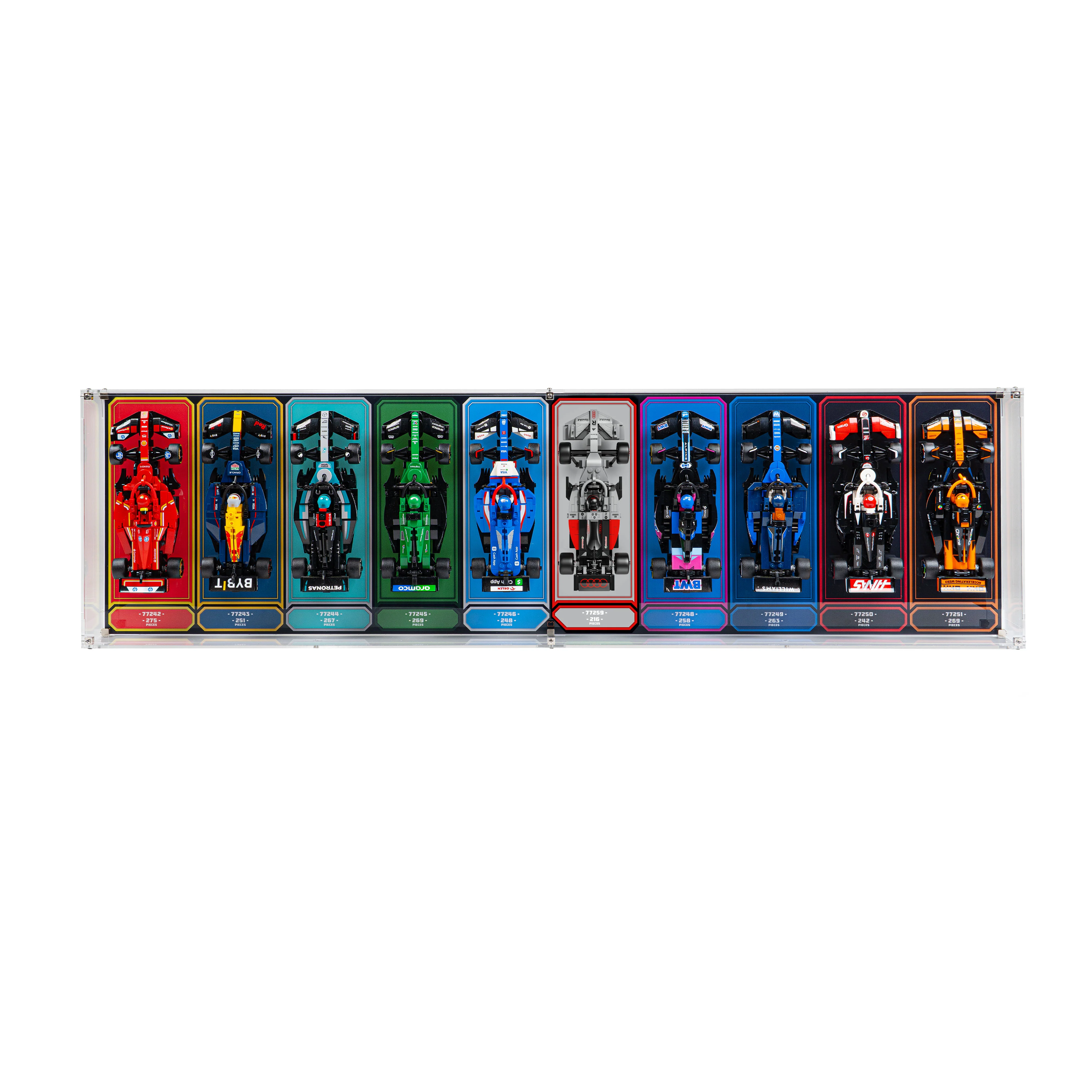 Wall Mountable Display Case for 10 x LEGO® Speed Champions: Formula 1 Range - Image 5
