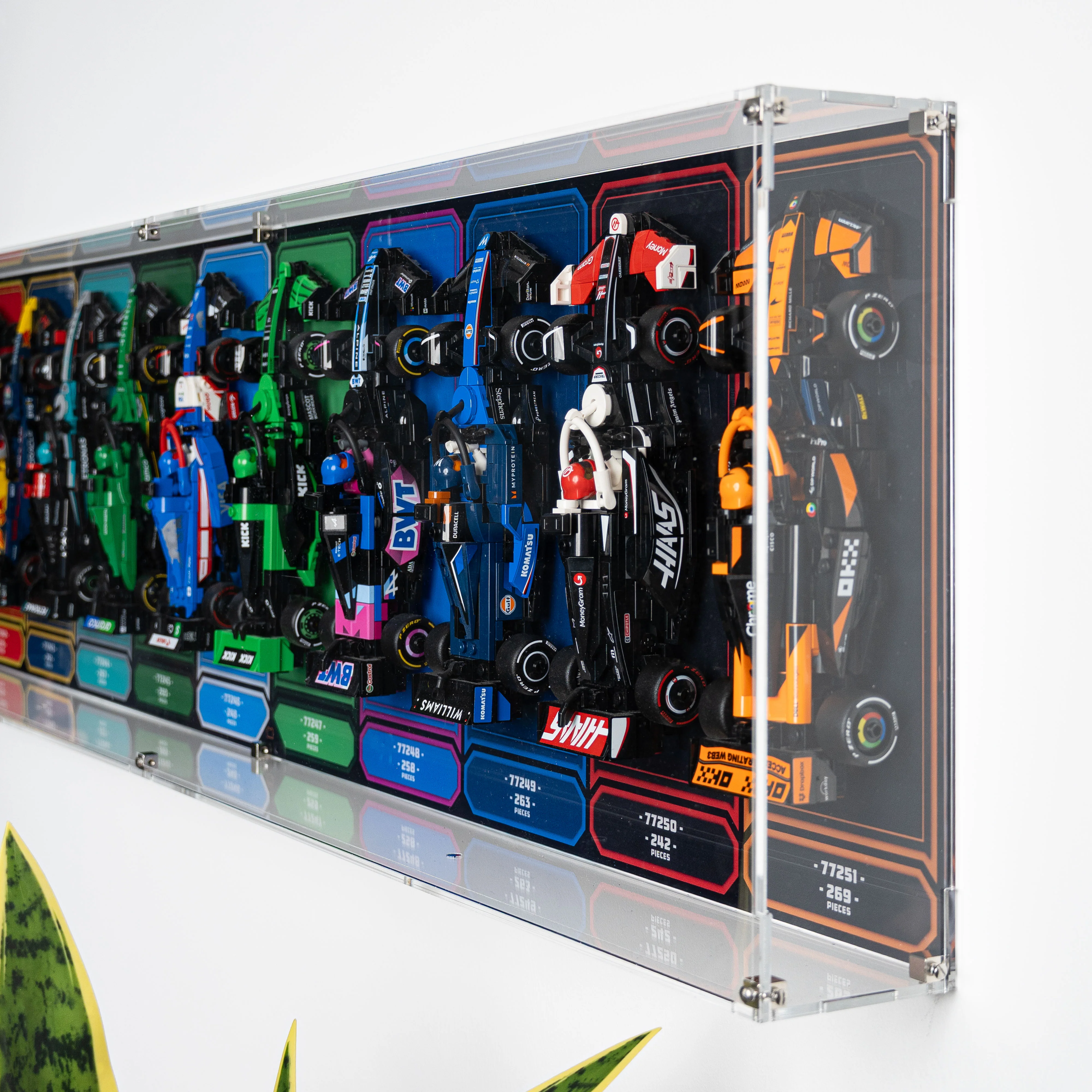 Wall Mountable Display Case for 10 x LEGO® Speed Champions: Formula 1 Range - Image 9