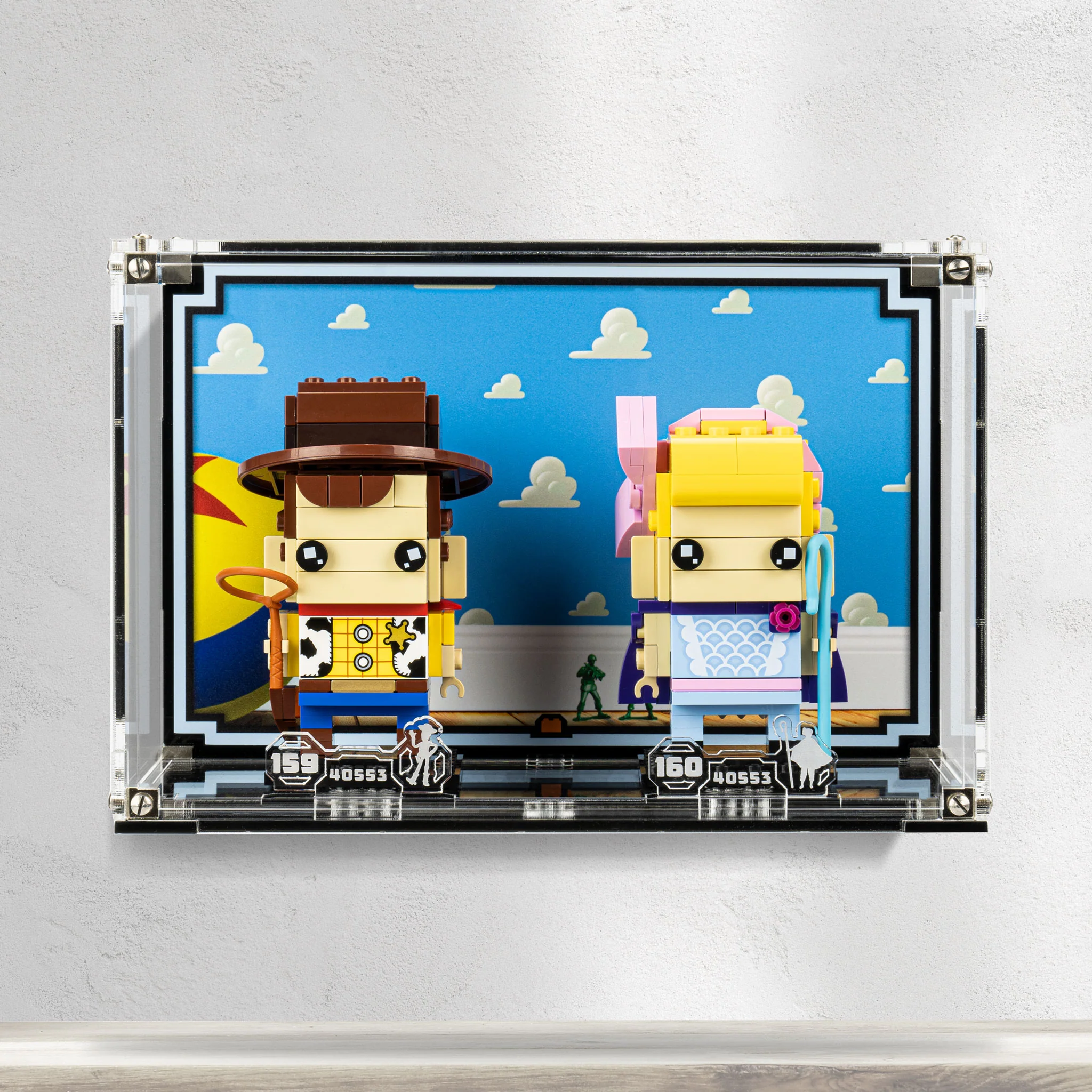 Wall Mounted Display Case for LEGO® Brickheadz Woody & Bo Peep (40553) - Image 2
