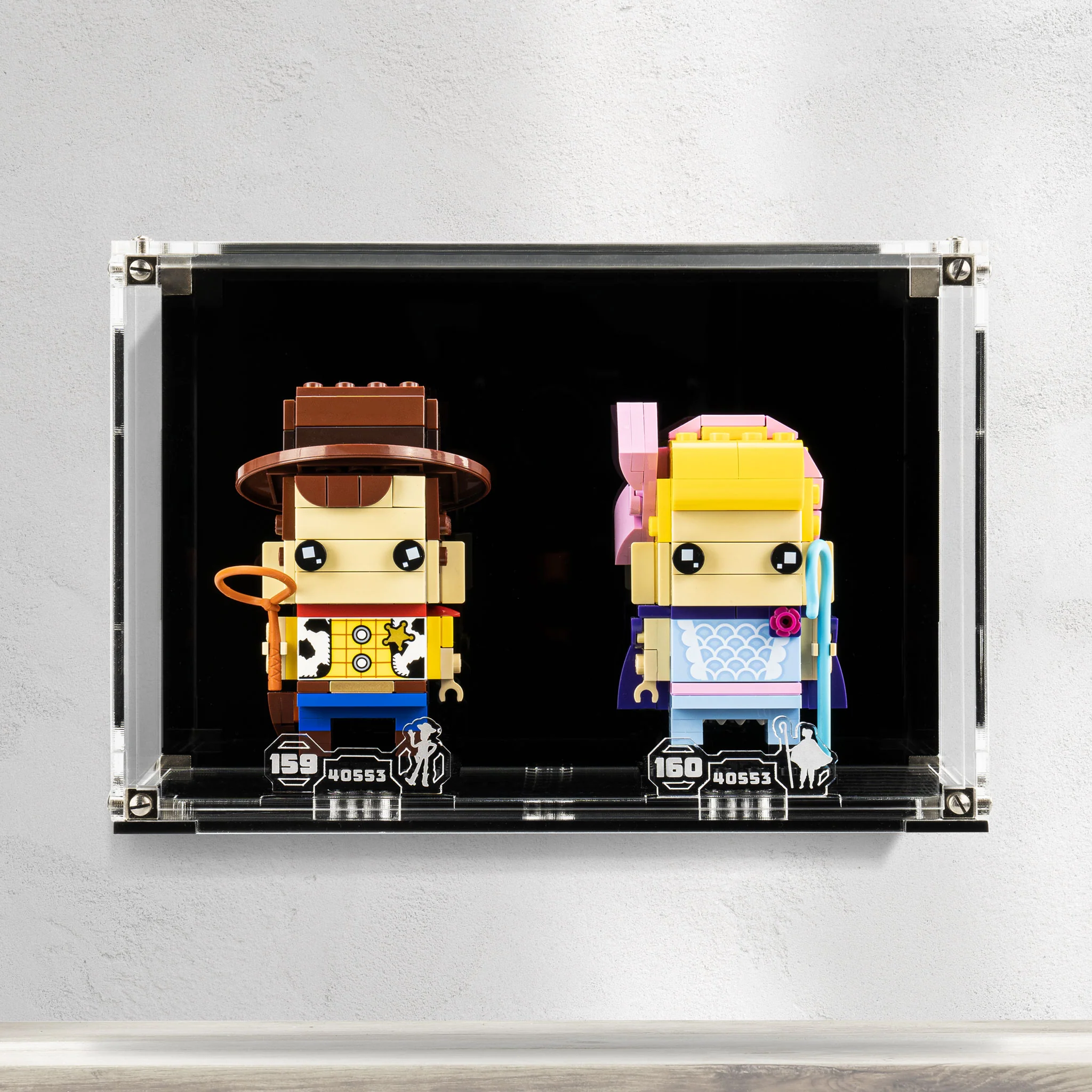 Wall Mounted Display Case for LEGO® Brickheadz Woody & Bo Peep (40553) - Image 6