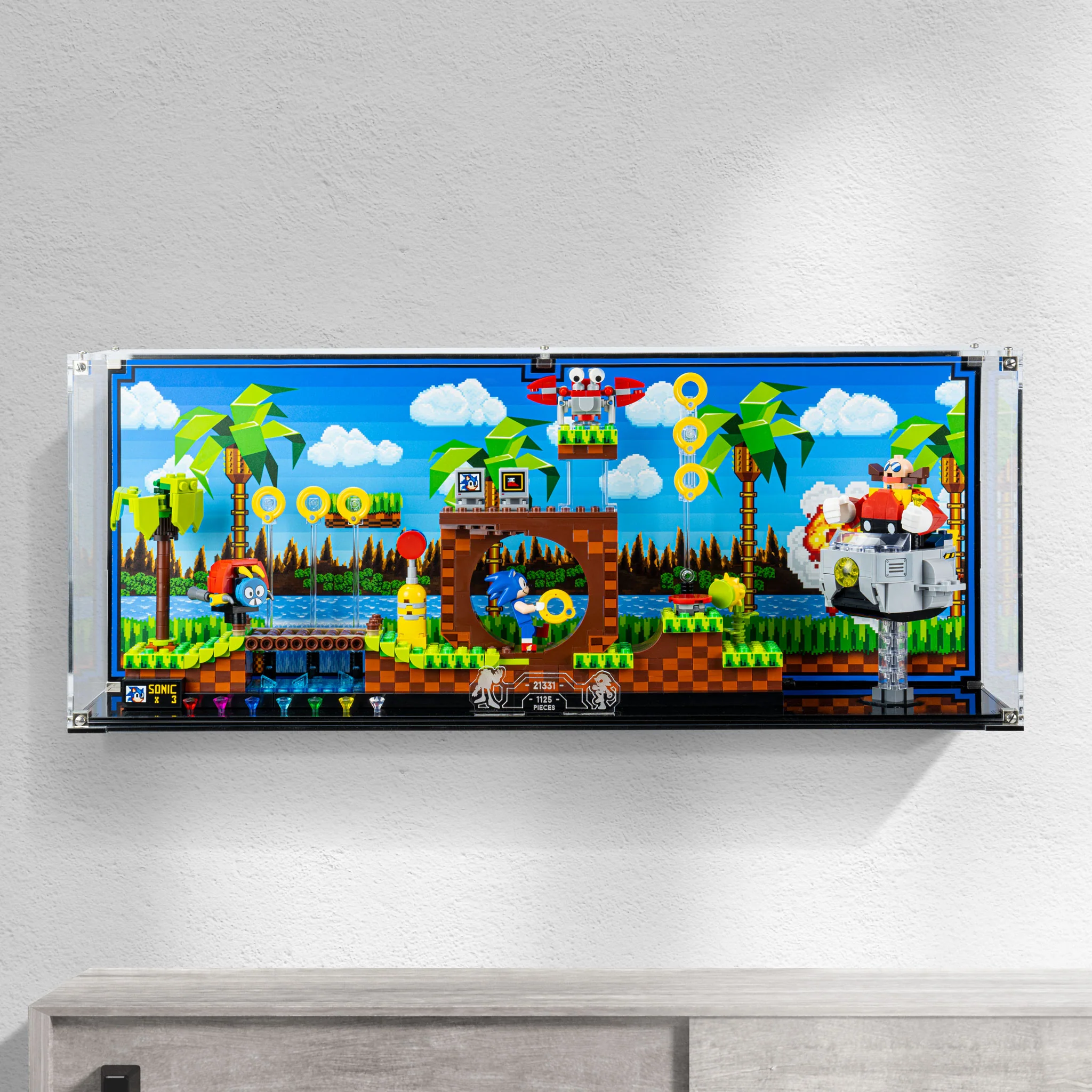 Wall Mounted Display Case for LEGO® IDEAS: Sonic the Hedgehog™ – Green Hill Zone (21331) - Image 6