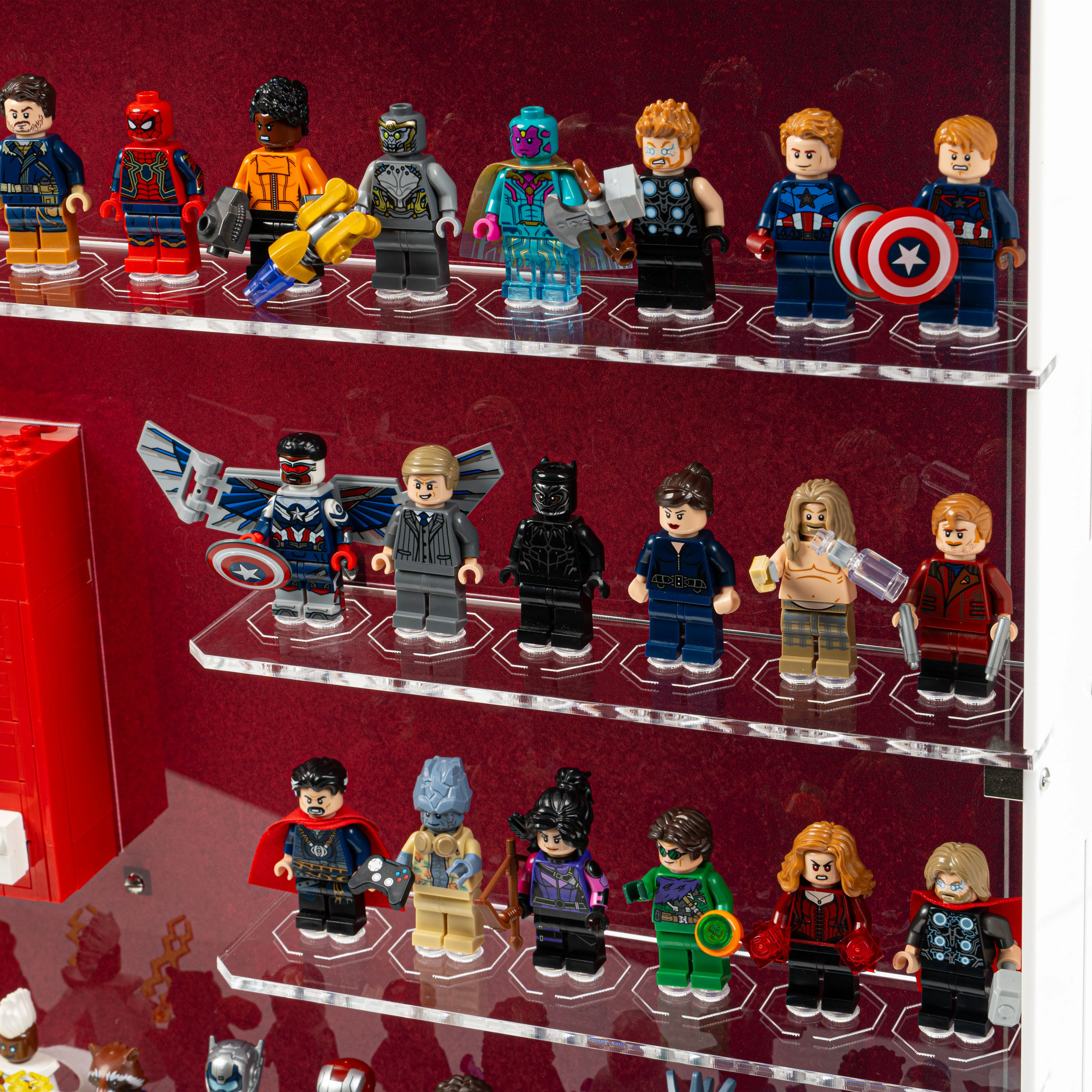 Wall Mounted Display Case for LEGO® Marvel: Brick-Built Marvel Logo & 124 Minifigures (76313) - Image 5