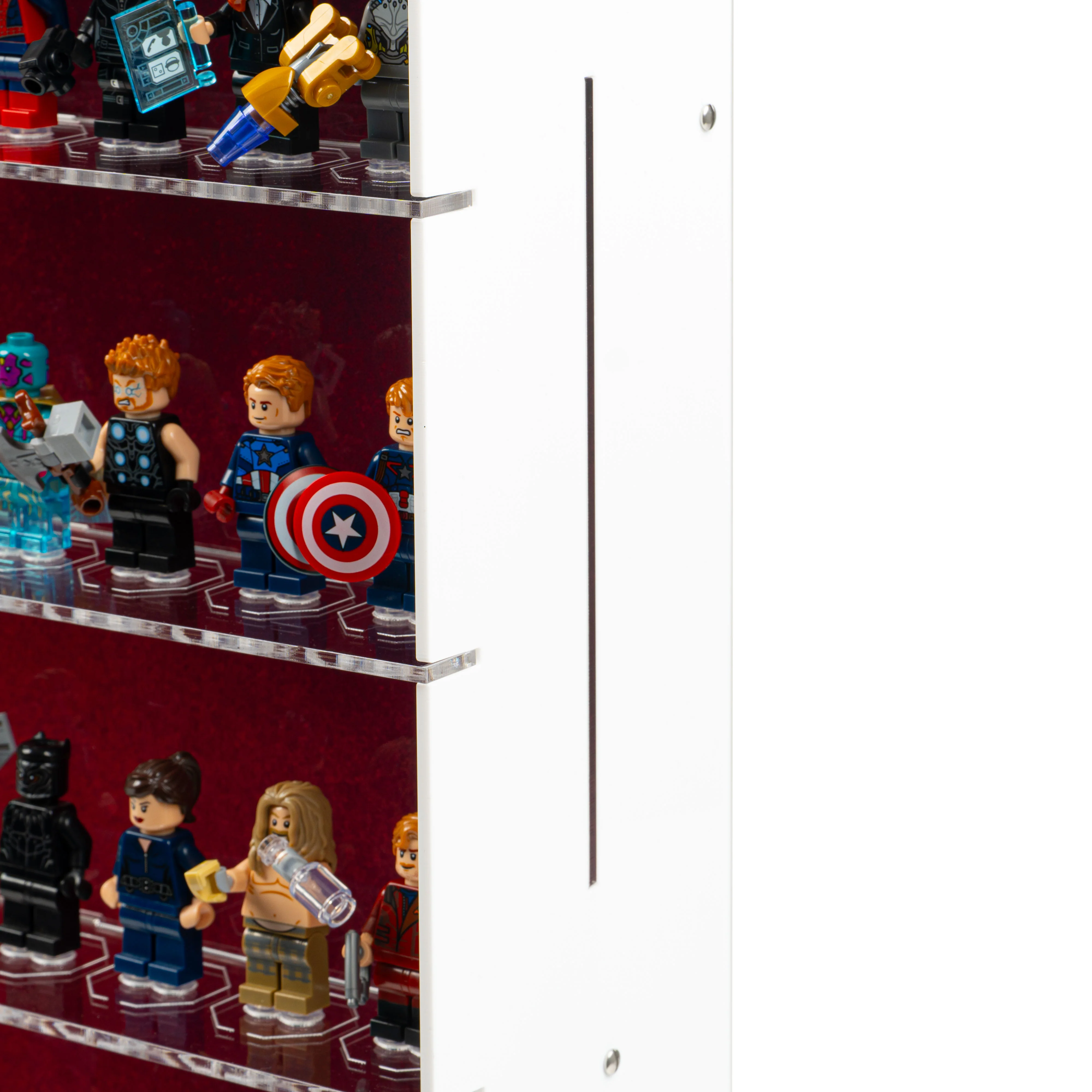 Wall Mounted Display Case for LEGO® Marvel: Brick-Built Marvel Logo & 124 Minifigures (76313) - Image 7