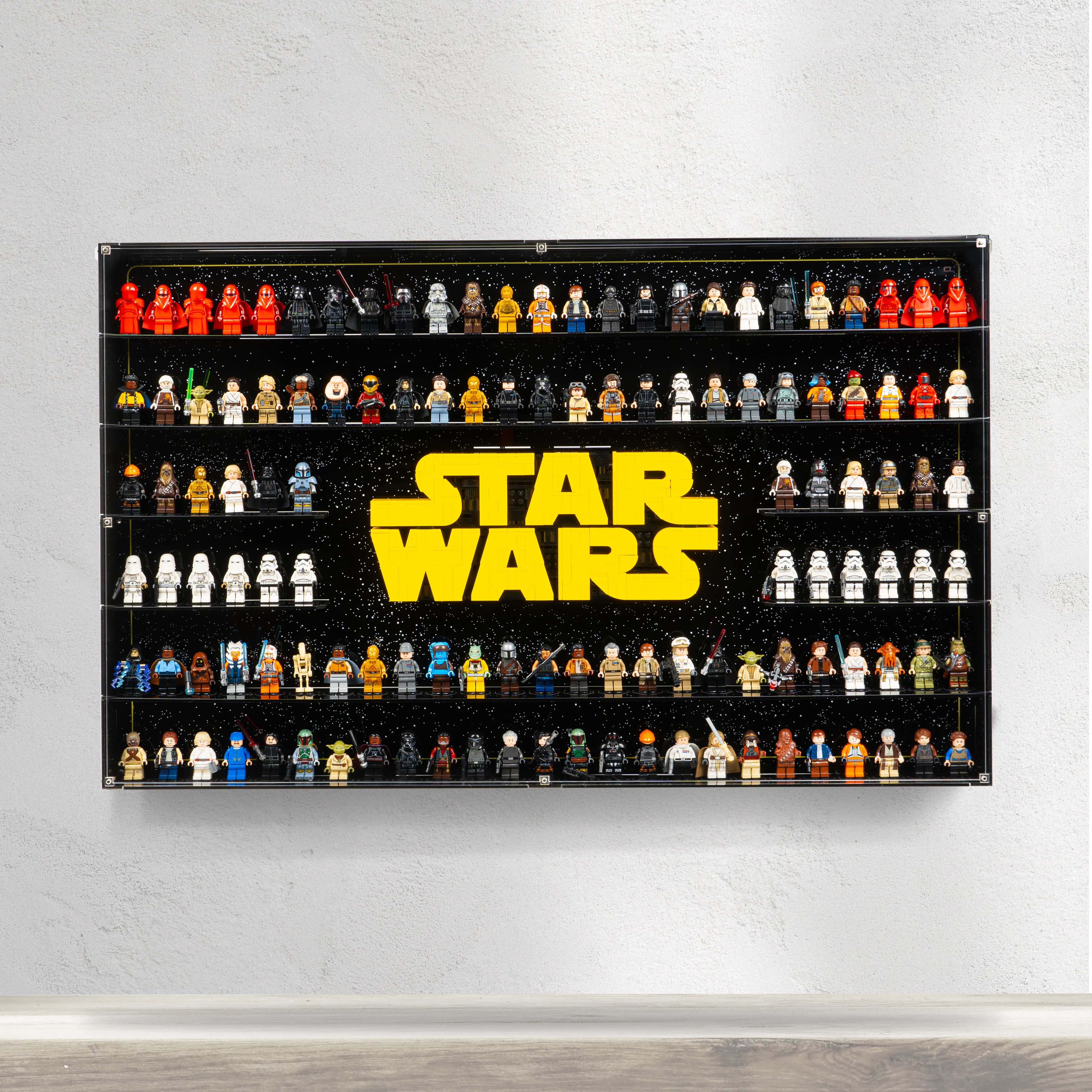 Wall Mounted Display Case for LEGO® Star Wars: Brick-Built Star Wars Logo & 124 Minifigures (75407) - Image 3