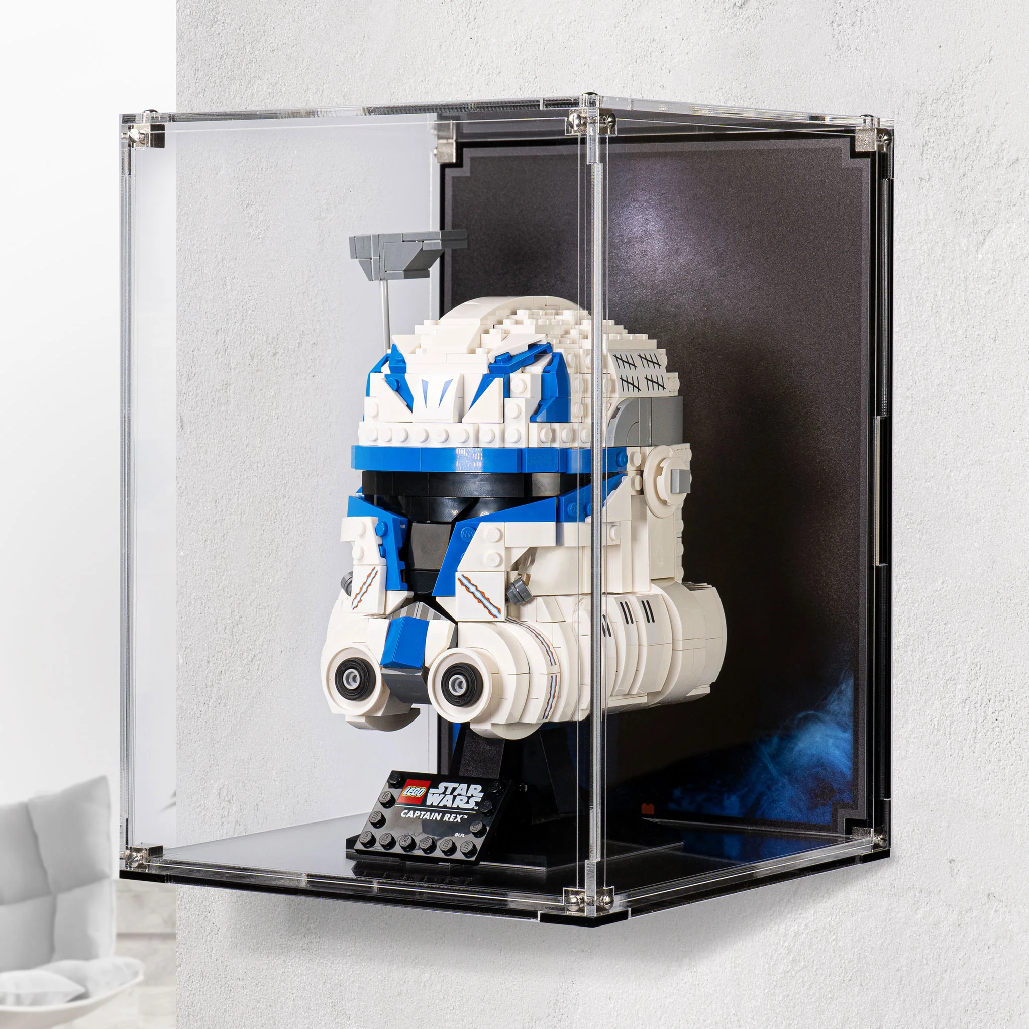 Wall Mounted Display Case for LEGO® Star Wars Captain Rex Helmet (75349)