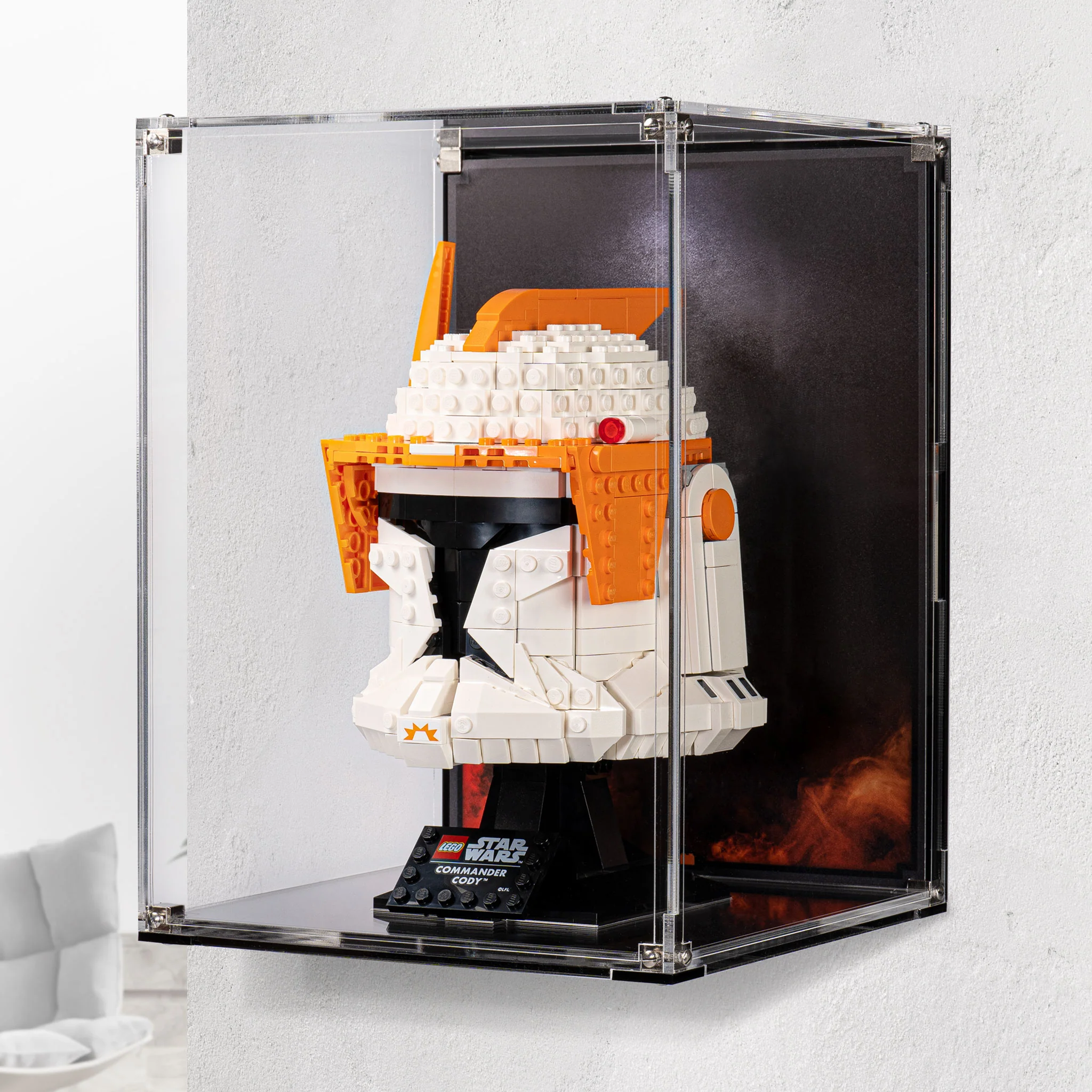 Wall Mounted Display Case for LEGO® Star Wars Commander Cody Helmet (75350)