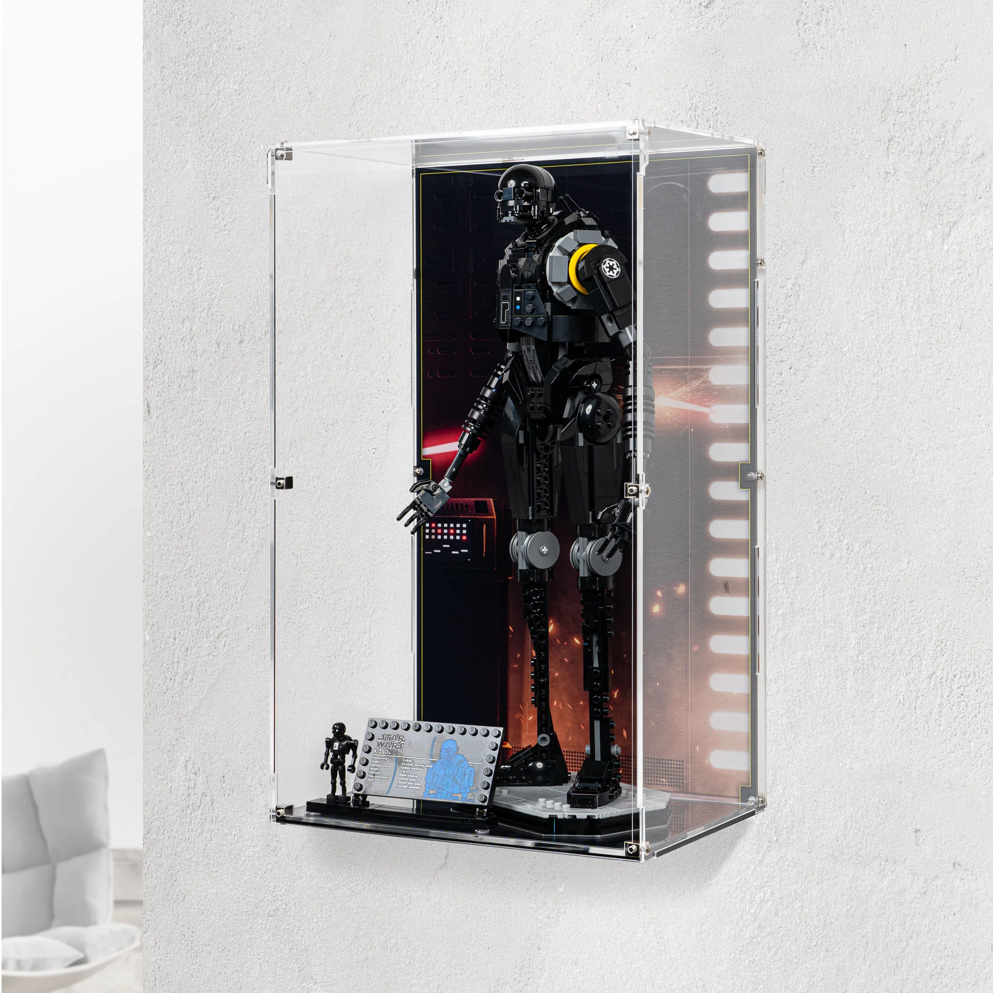Wall Mounted Display Case for LEGO® Star Wars: K-2SO (75434) - Image 5