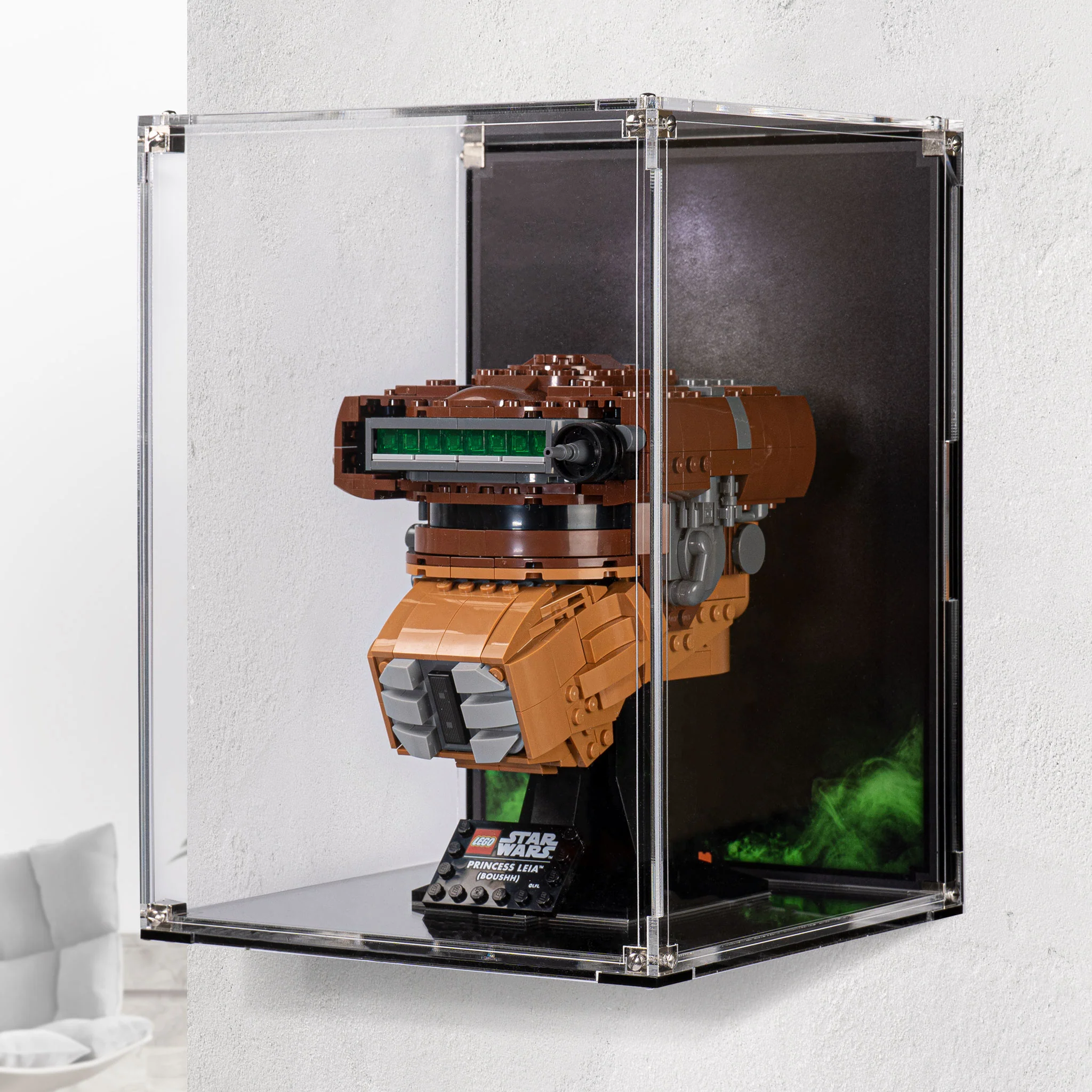 Wall Mounted Display Case for LEGO® Star Wars Princess Leia Boushh Helmet (75351)