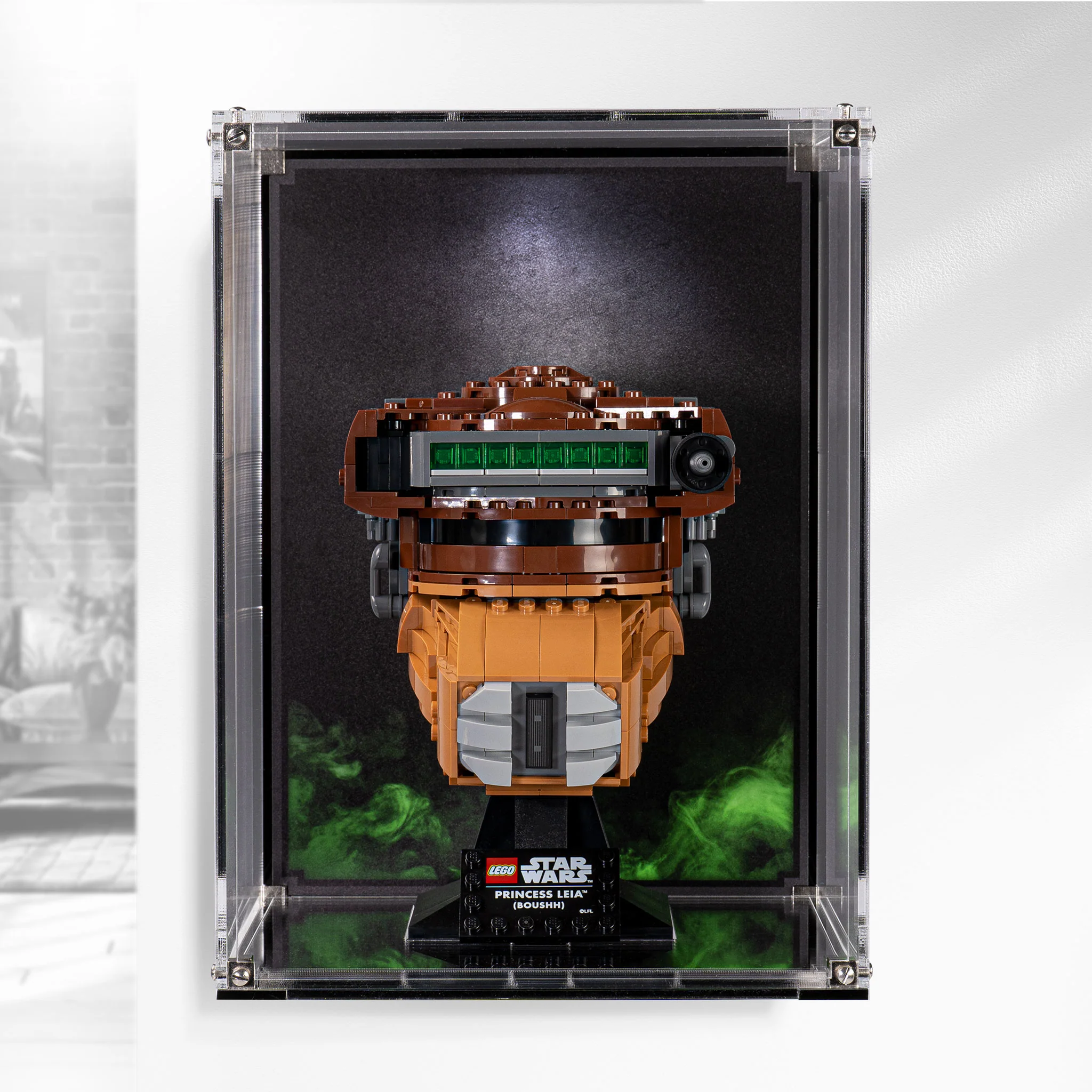 Wall Mounted Display Case for LEGO® Star Wars Princess Leia Boushh Helmet (75351) - Image 7