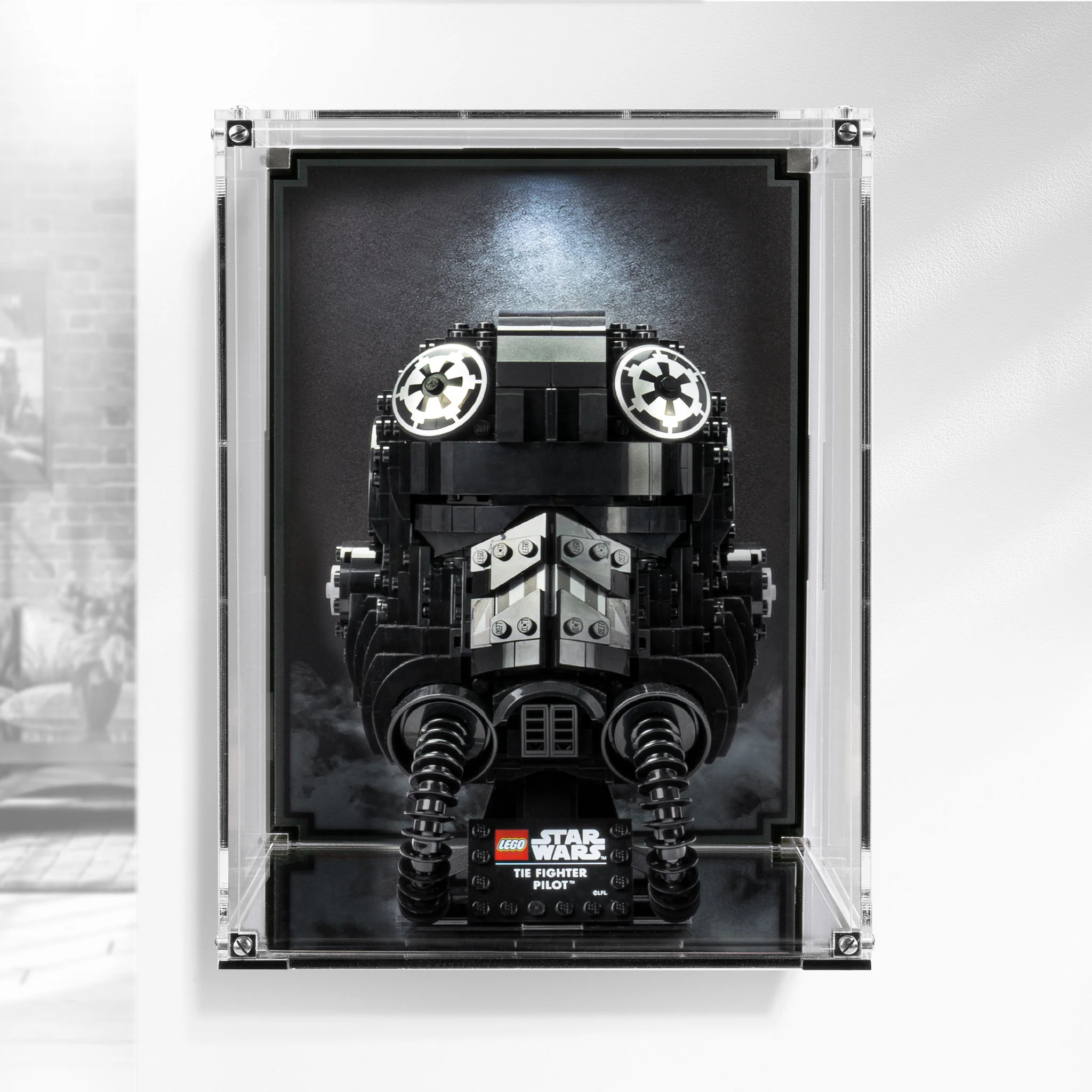 Wall Mounted Display Case for LEGO® Star Wars TIE Fighter Pilot Helmet (75274) - Image 10