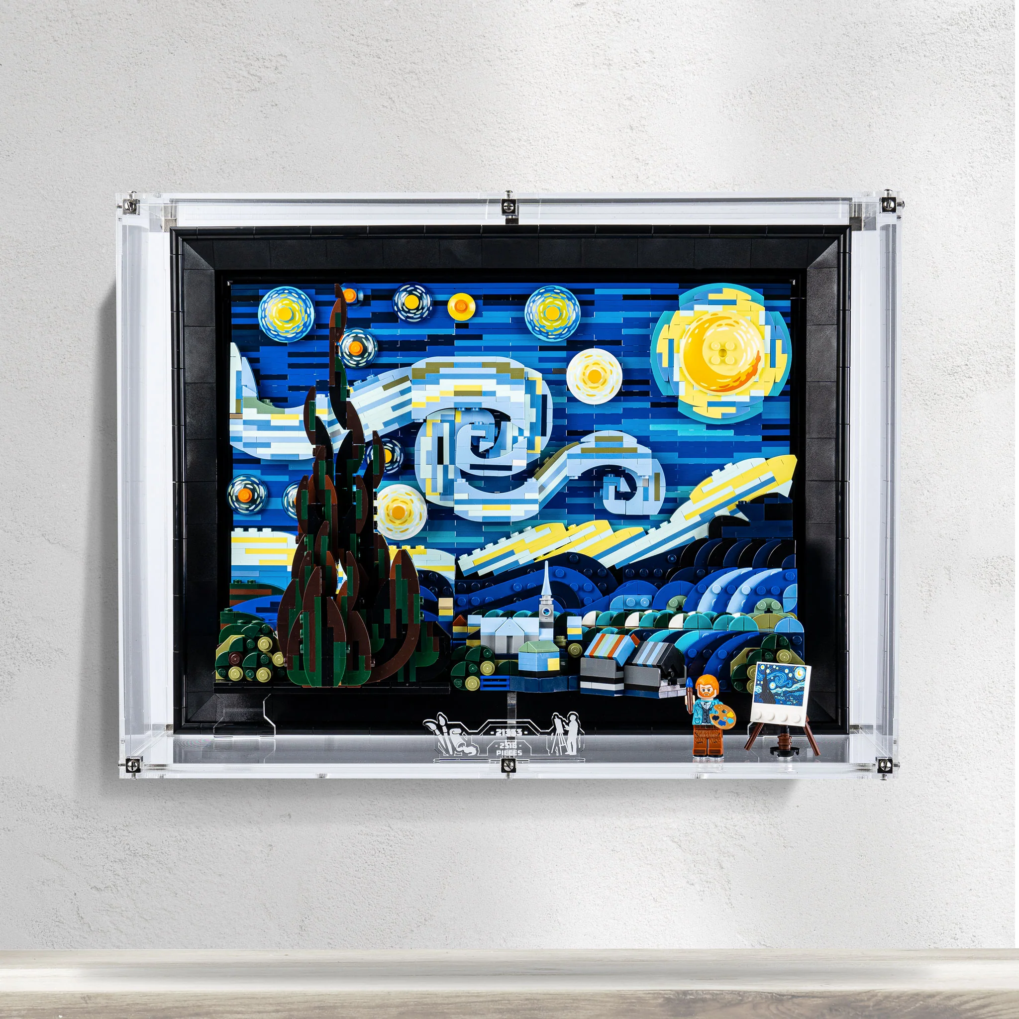 Wall Mounted Display Case for LEGO® Ideas: The Starry Night (21333) - Image 6
