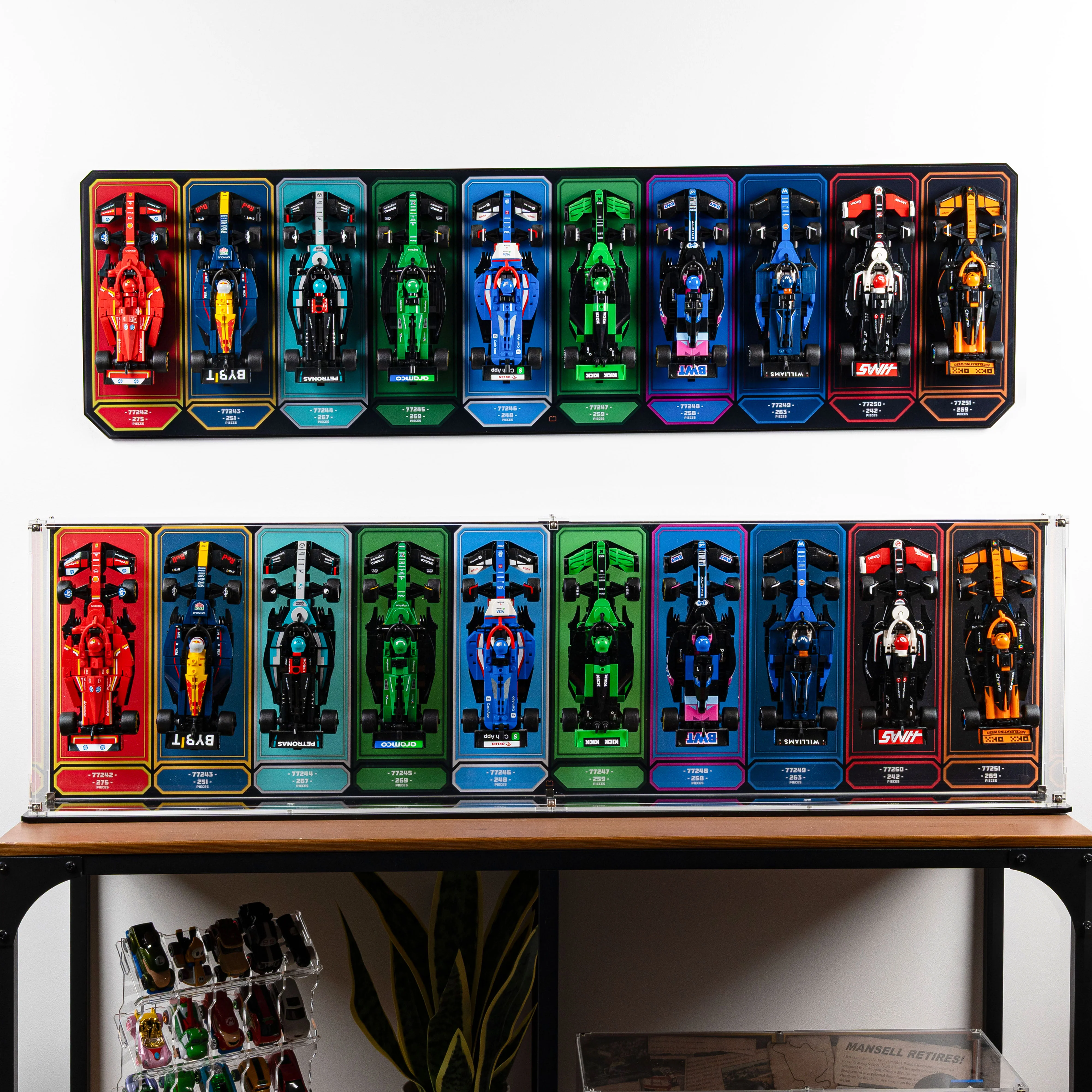 Wall Mountable Display Stand for 10 x LEGO® Speed Champions: Formula 1 Range - Image 14