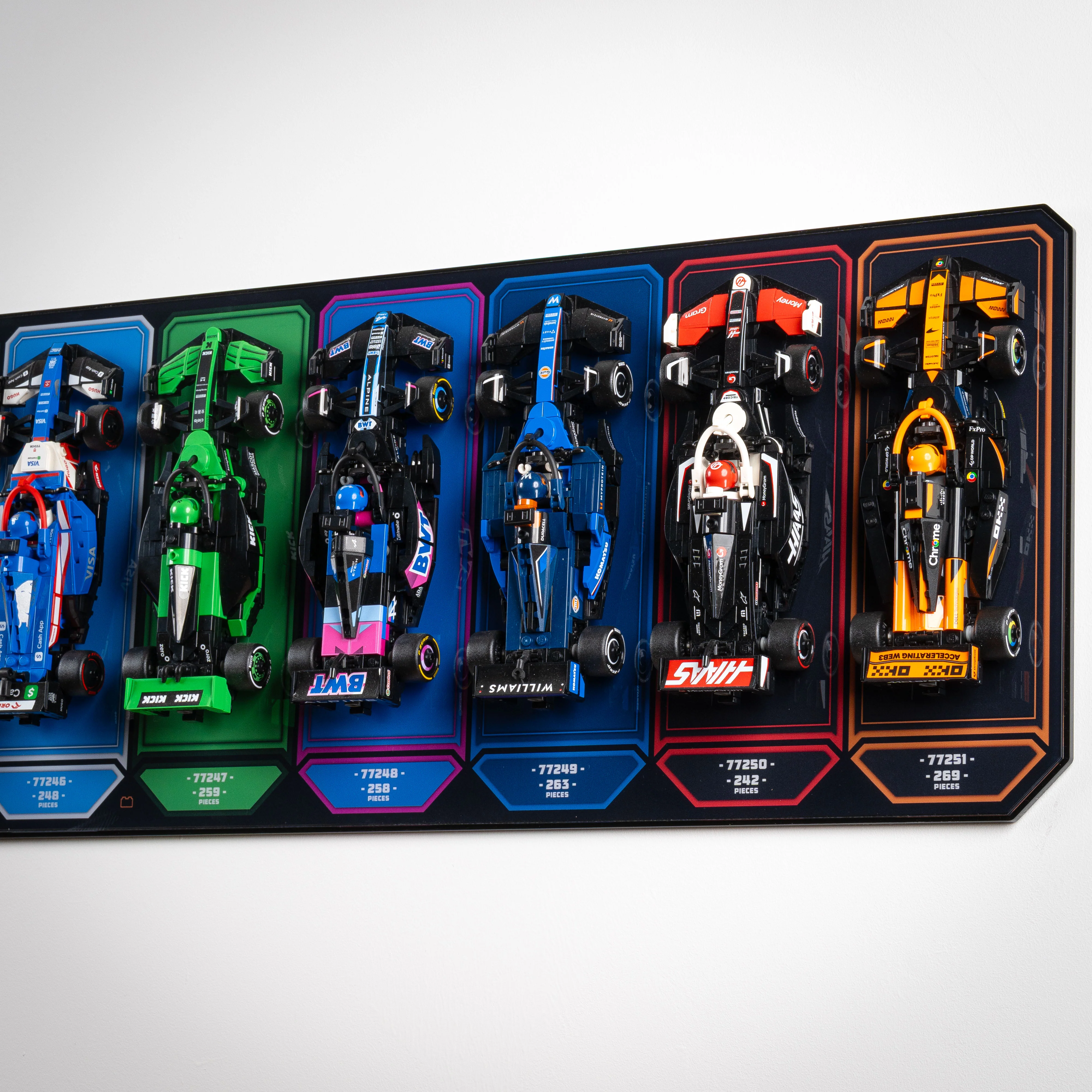 Wall Mountable Display Stand for 10 x LEGO® Speed Champions: Formula 1 Range - Image 15