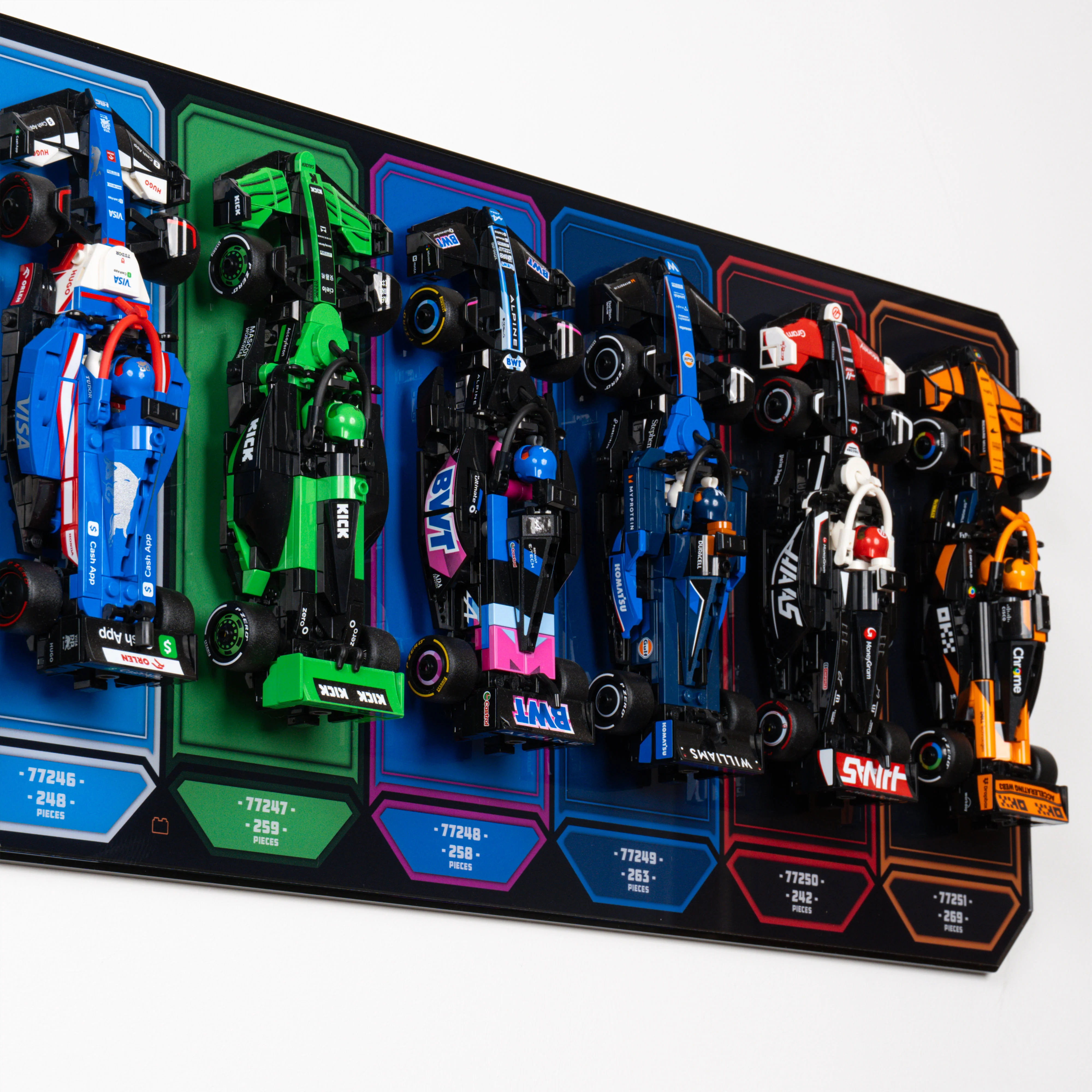 Wall Mountable Display Stand for 10 x LEGO® Speed Champions: Formula 1 Range - Image 16